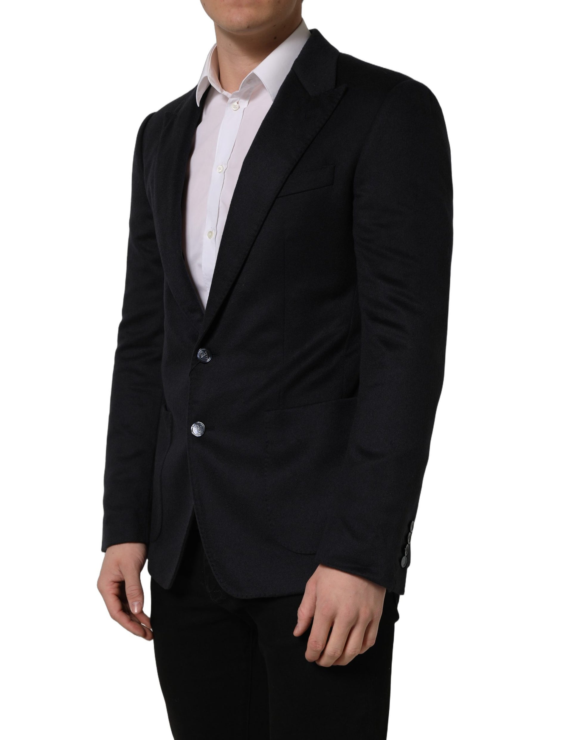 Veste de blazer droite en cachemire noir Dolce & Gabbana