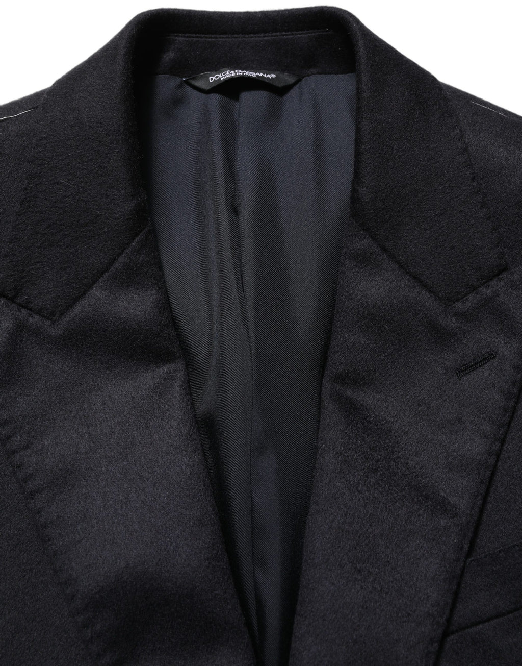 Veste de blazer droite en cachemire noir Dolce & Gabbana