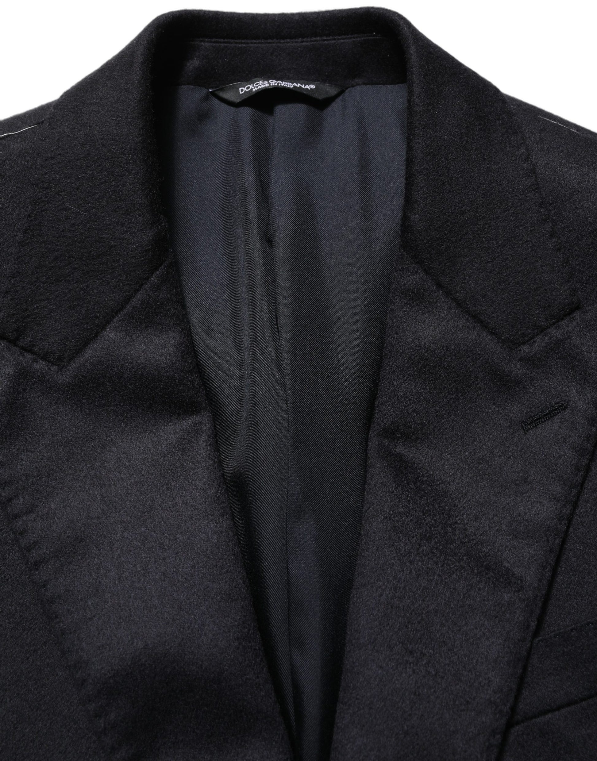 Veste de blazer droite en cachemire noir Dolce & Gabbana