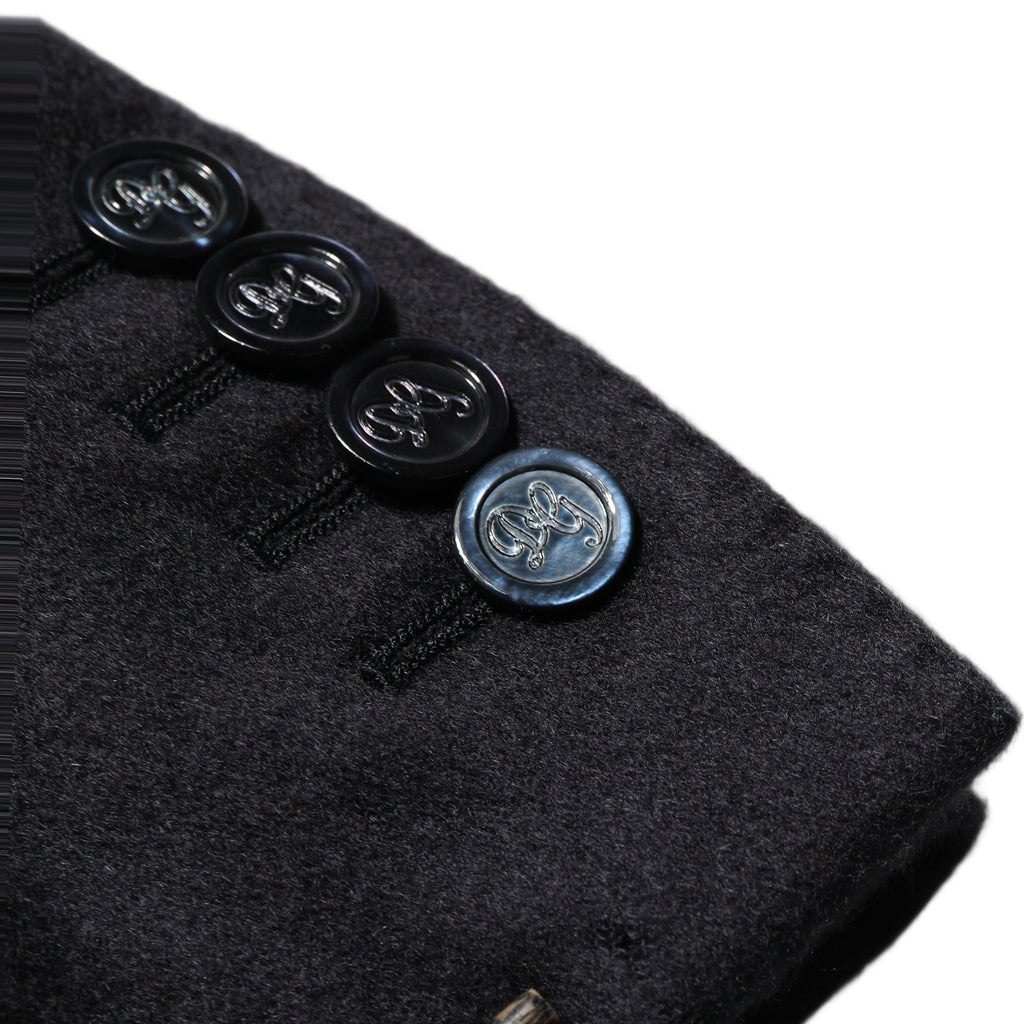 Veste de blazer droite en cachemire noir Dolce & Gabbana