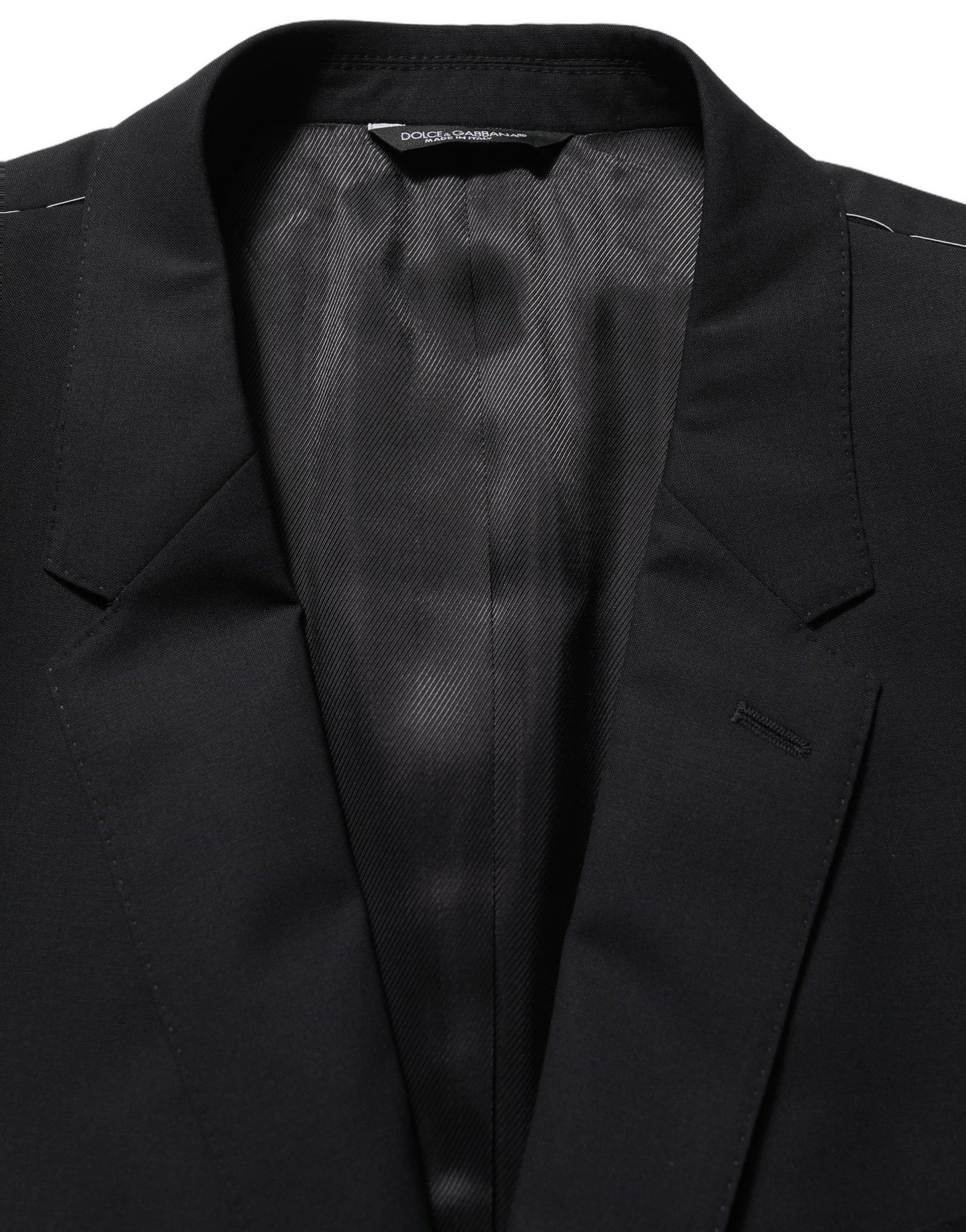 Dolce & Gabbana Black Wool Single Breasted Blazer Jacket