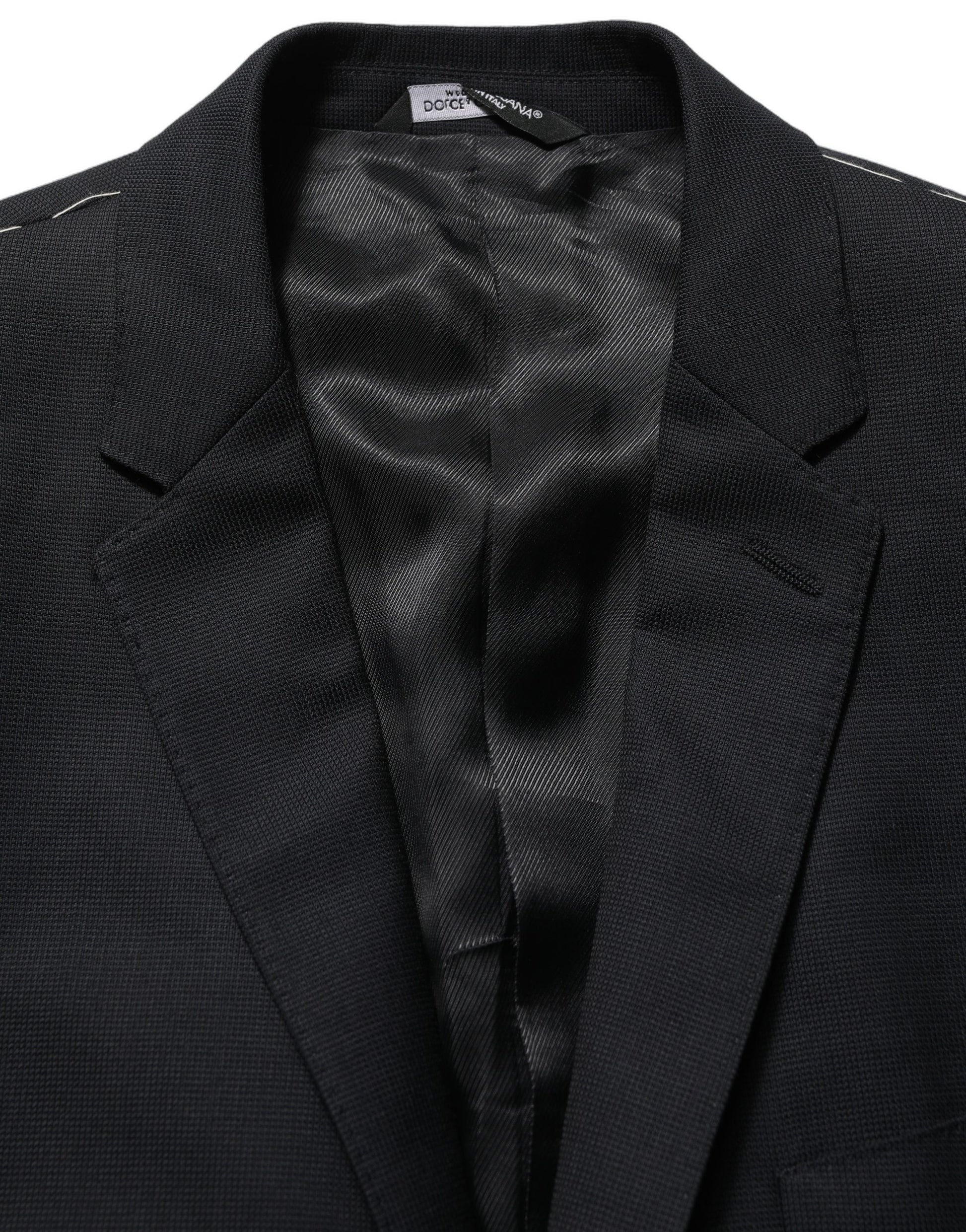 Dolce & Gabbana Black Wool Single Breasted Blazer Jacket