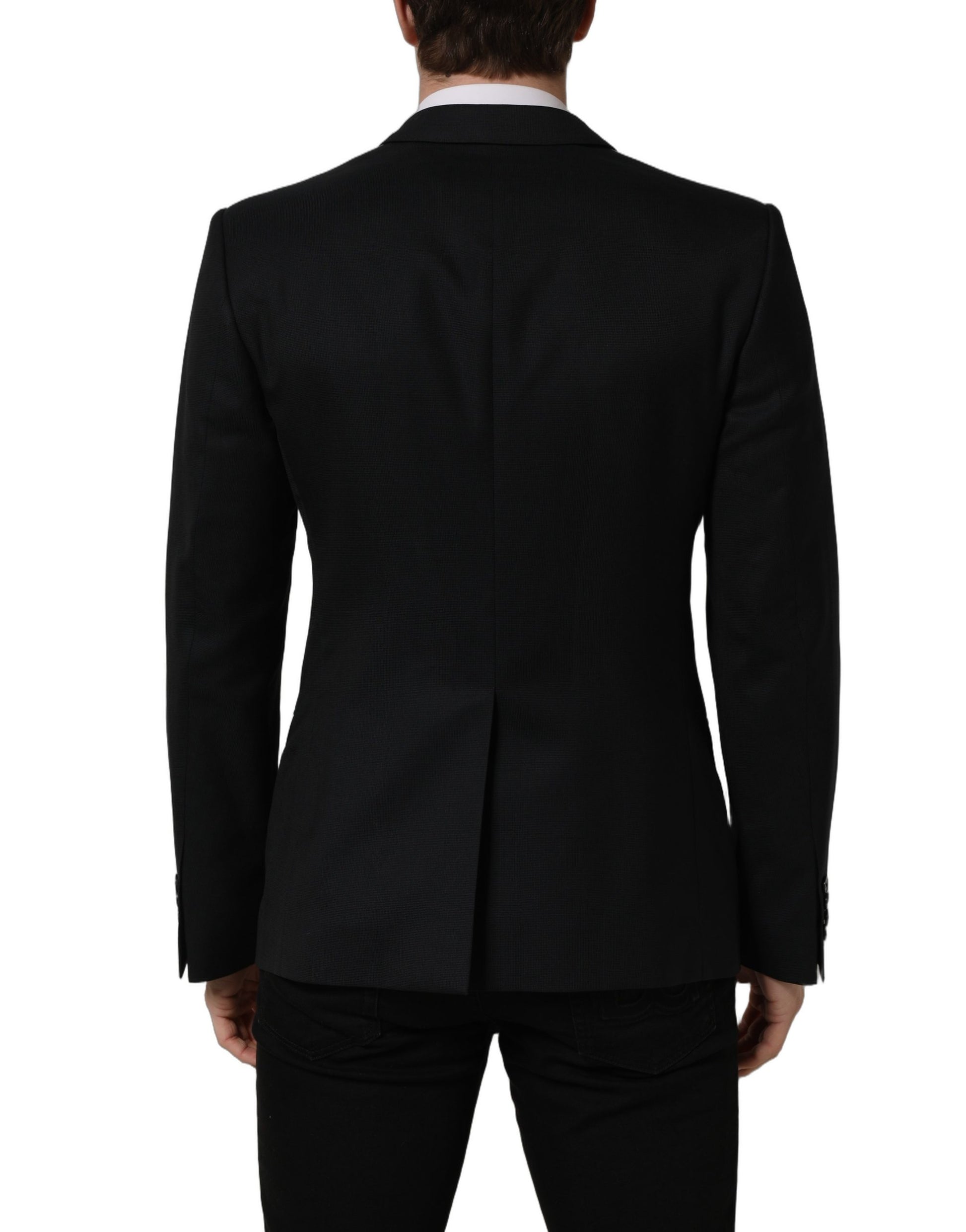 Dolce & Gabbana Black Wool Single Breasted Blazer Jacket