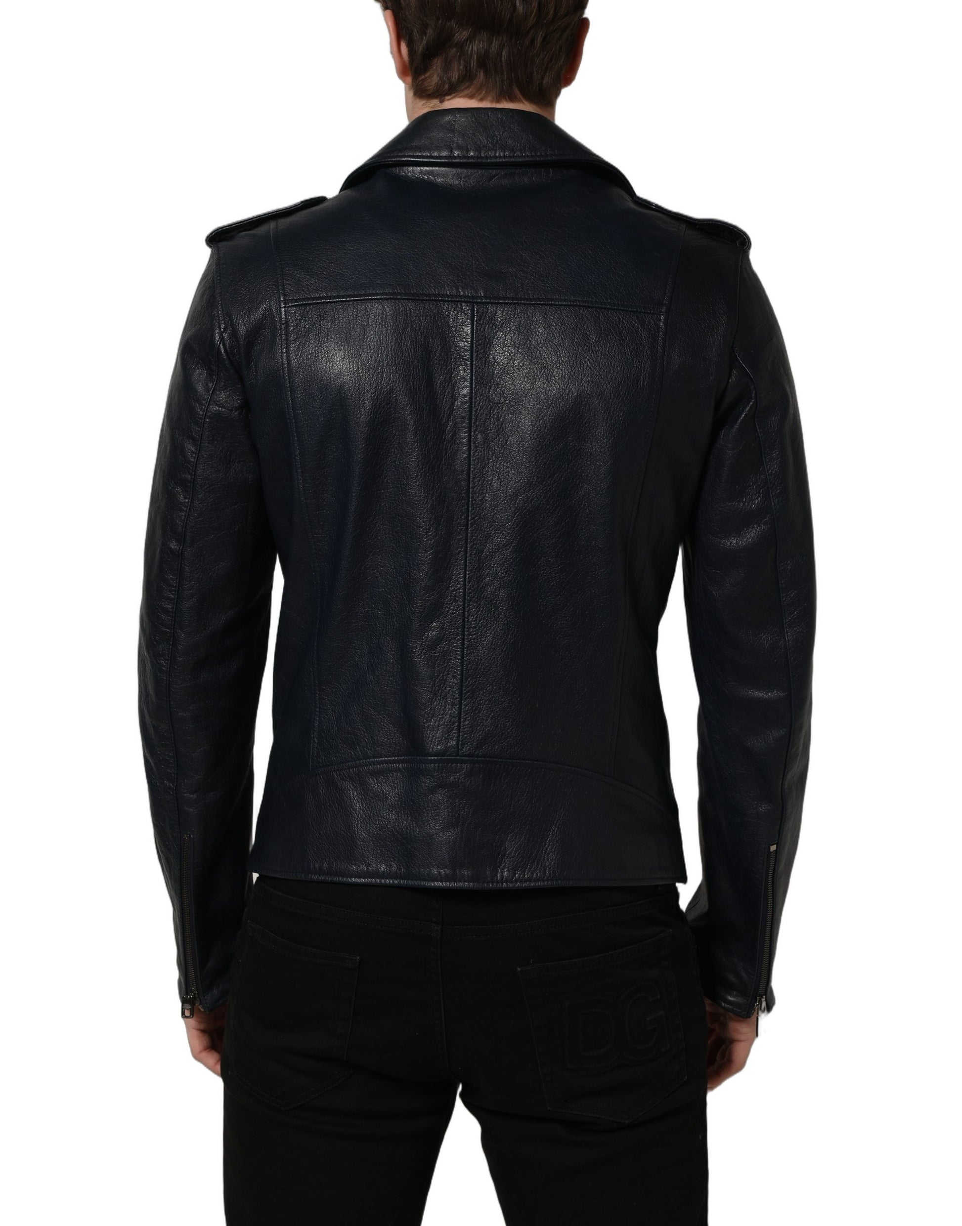 Dolce & Gabbana Black Biker Jackets for Men side view