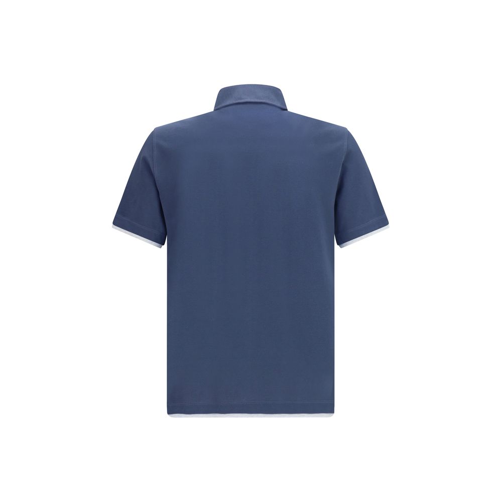 Brunello Cucinelli Blue Polo Shirt for Men alternate view
