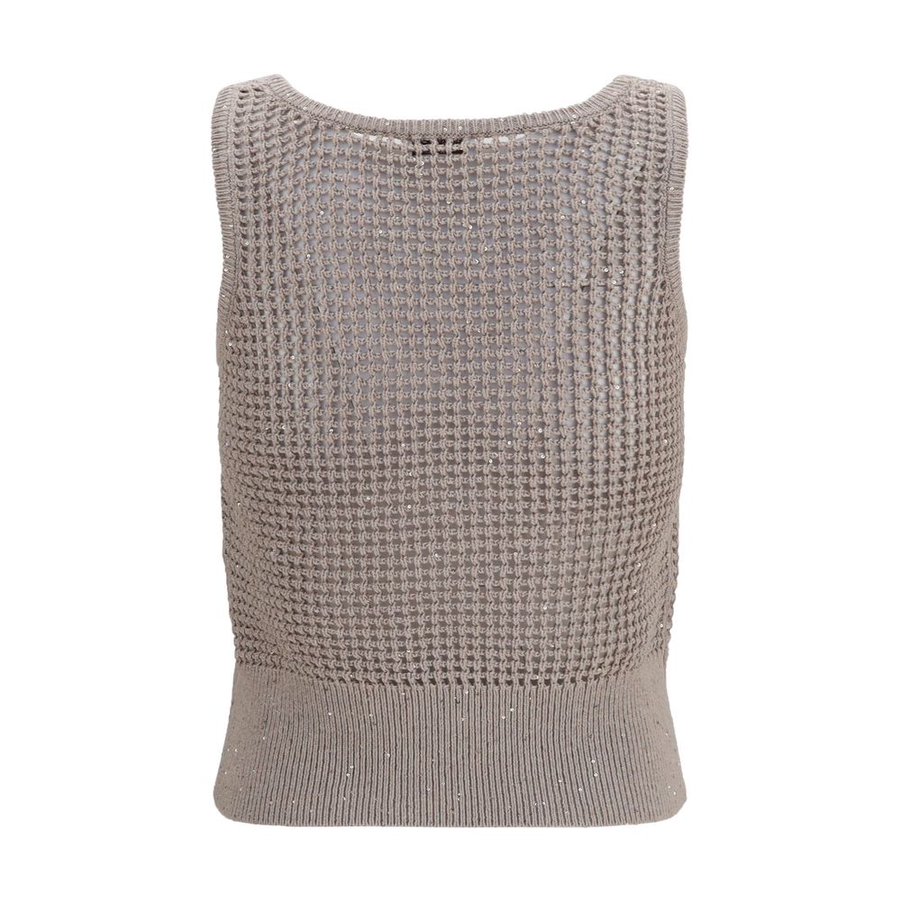 Brunello Cucinelli Beige Tank Tops T for Women alternate view