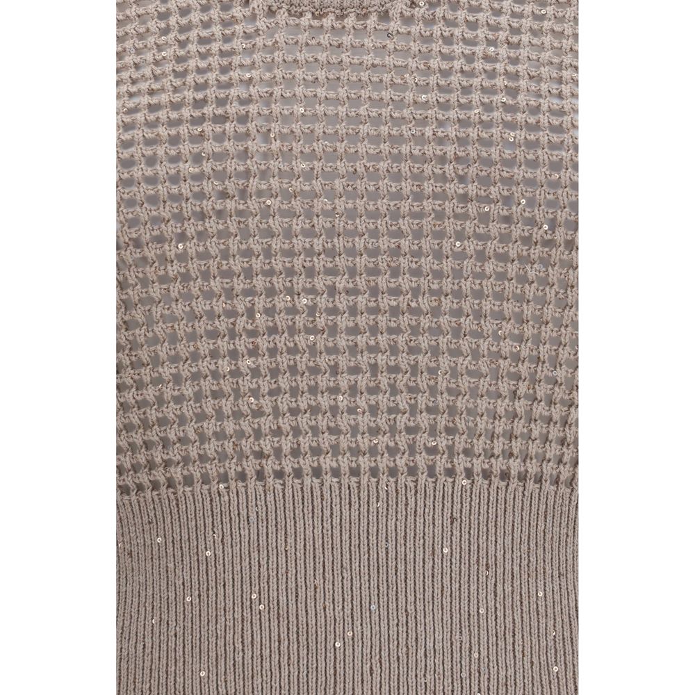 Brunello Cucinelli Beige Tank Tops T for Women detail view