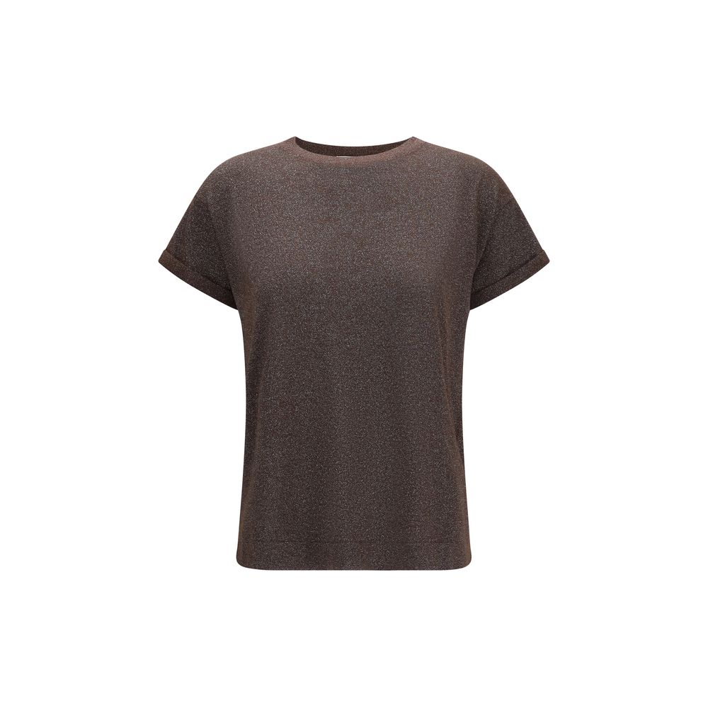 T-shirt Brunello Cucinelli en nylon marron
