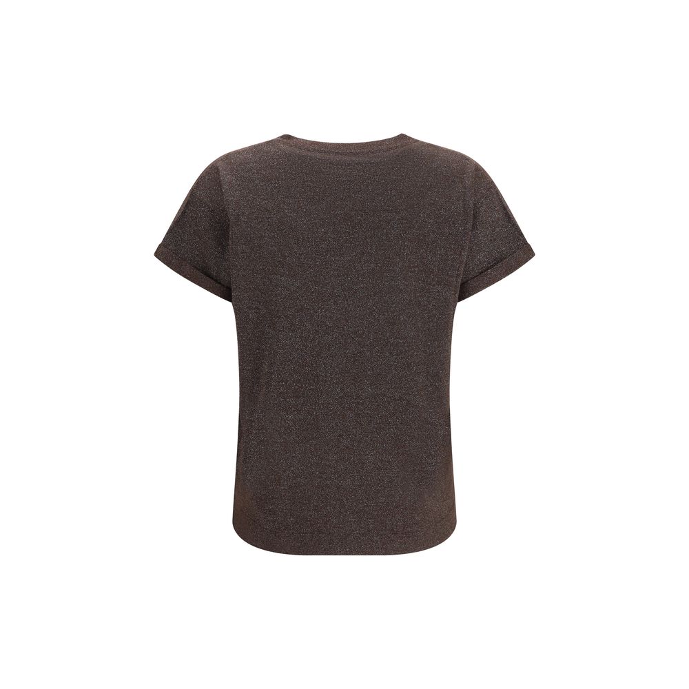 T-shirt Brunello Cucinelli en nylon marron