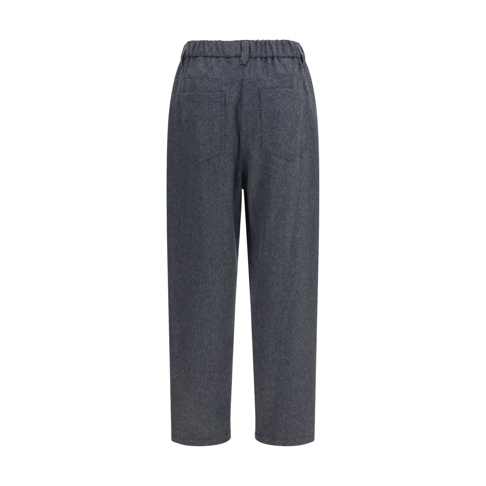 Pantalon décontracté Brunello Cucinelli en laine grise Oves Aries