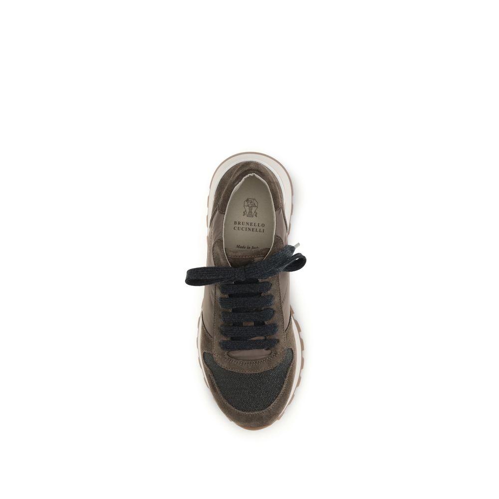 Brunello Cucinelli Brown Athletic Sneakers for Women side view