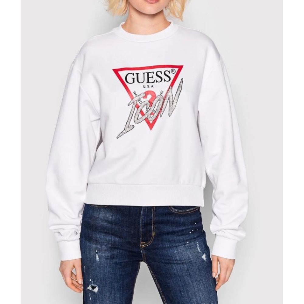 Sweat-shirt en coton blanc Guess Jeans