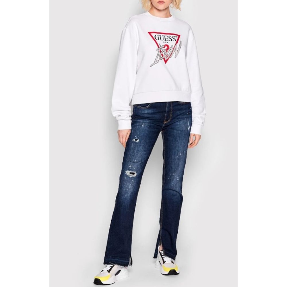 Sweat-shirt en coton blanc Guess Jeans