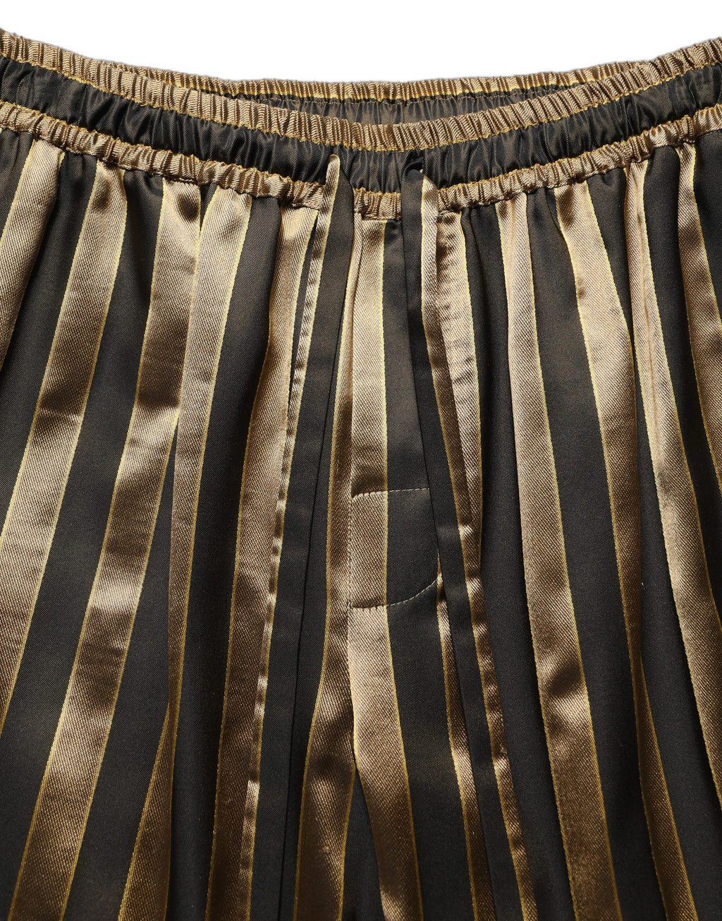 Pantalon fuselé homme Dolce & Gabbana en satin noir rayé or