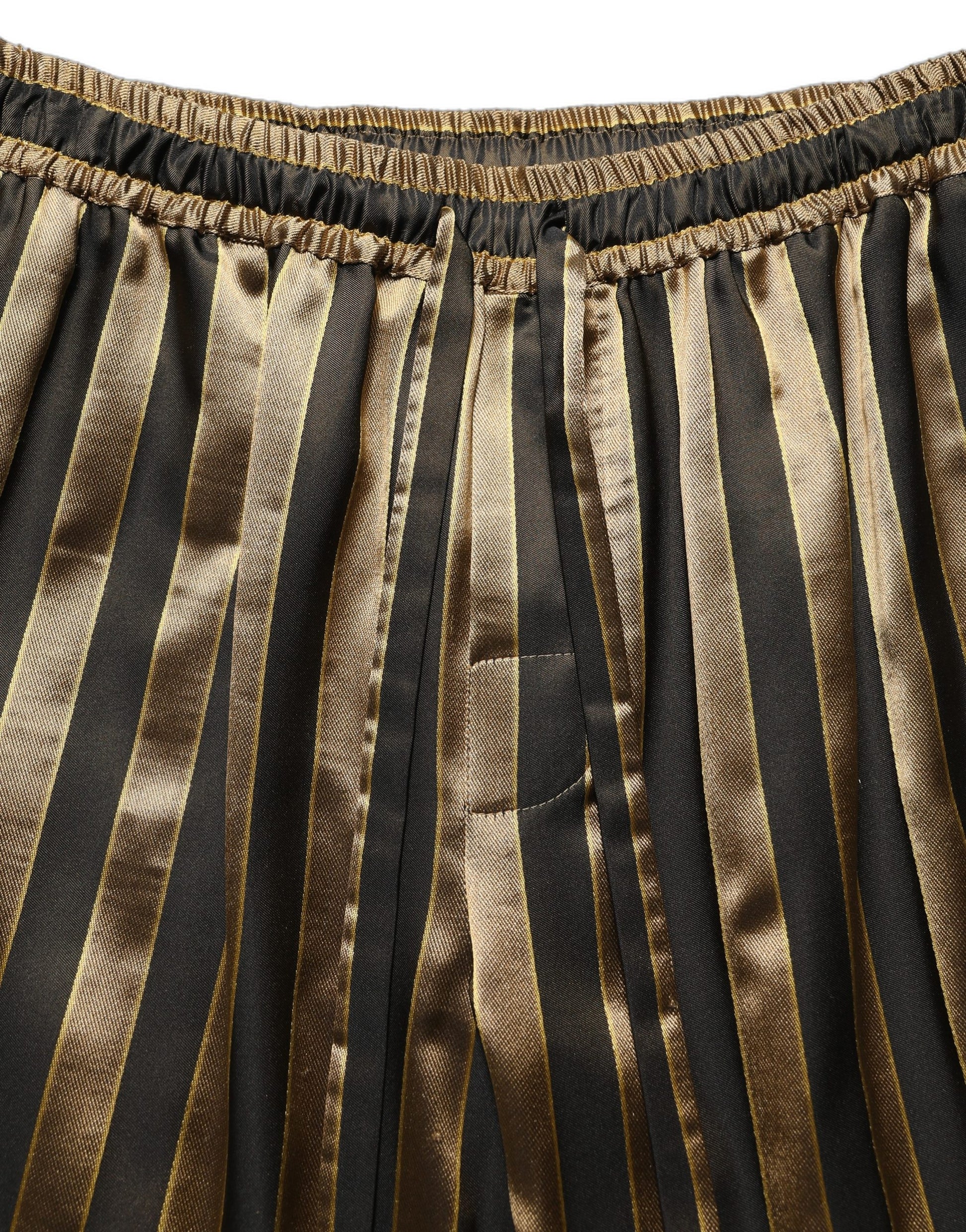 Pantalon fuselé homme Dolce & Gabbana en satin noir rayé or