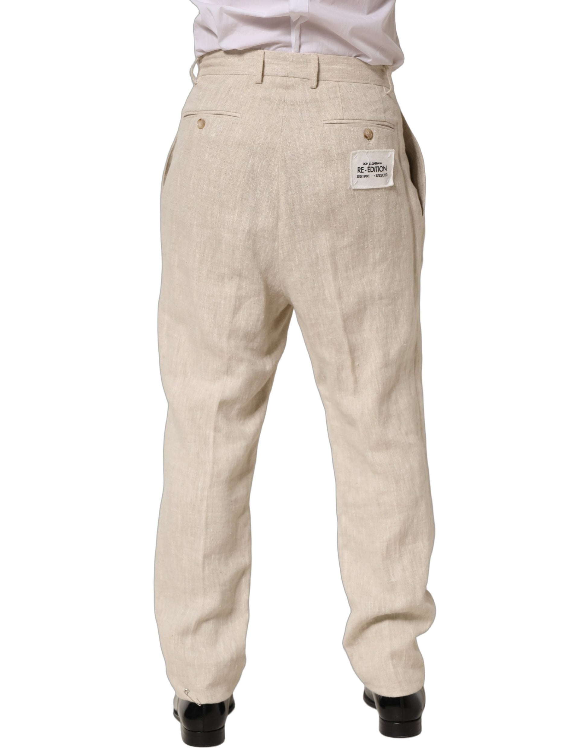 Dolce & Gabbana Beige Dress Pants for Men side view