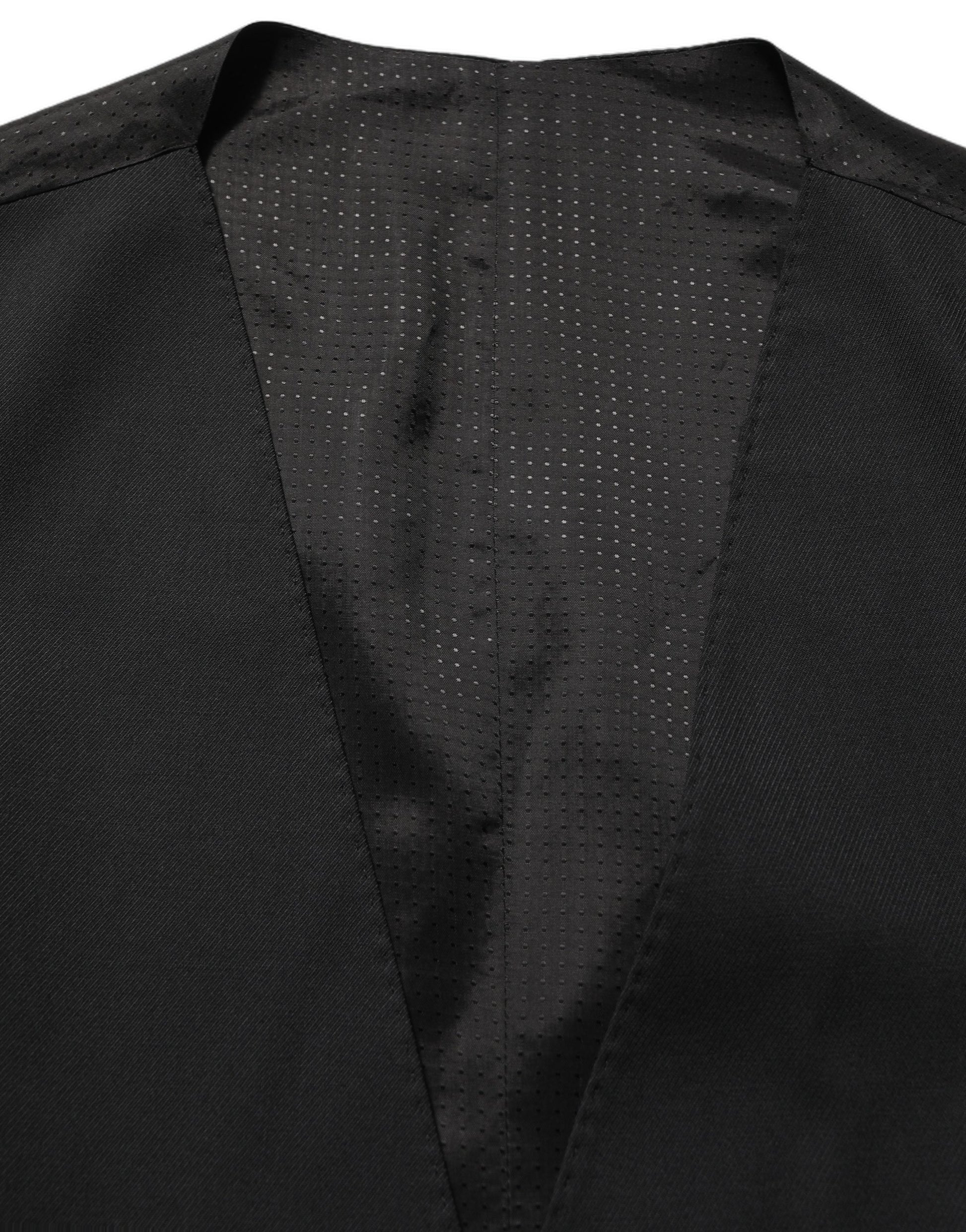 Gilet Dolce & Gabbana noir à simple boutonnage pour homme