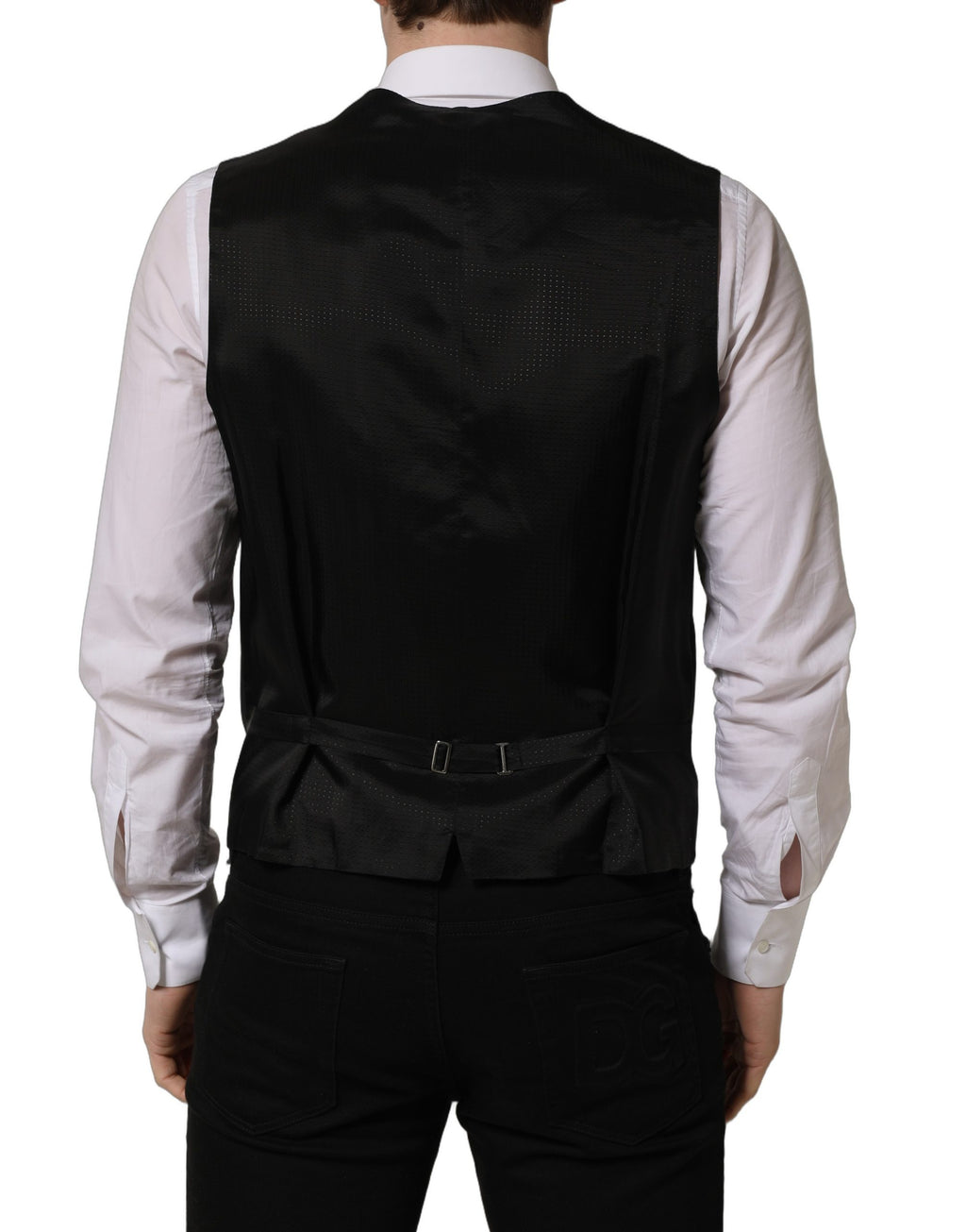 Gilet Dolce & Gabbana noir à simple boutonnage pour homme