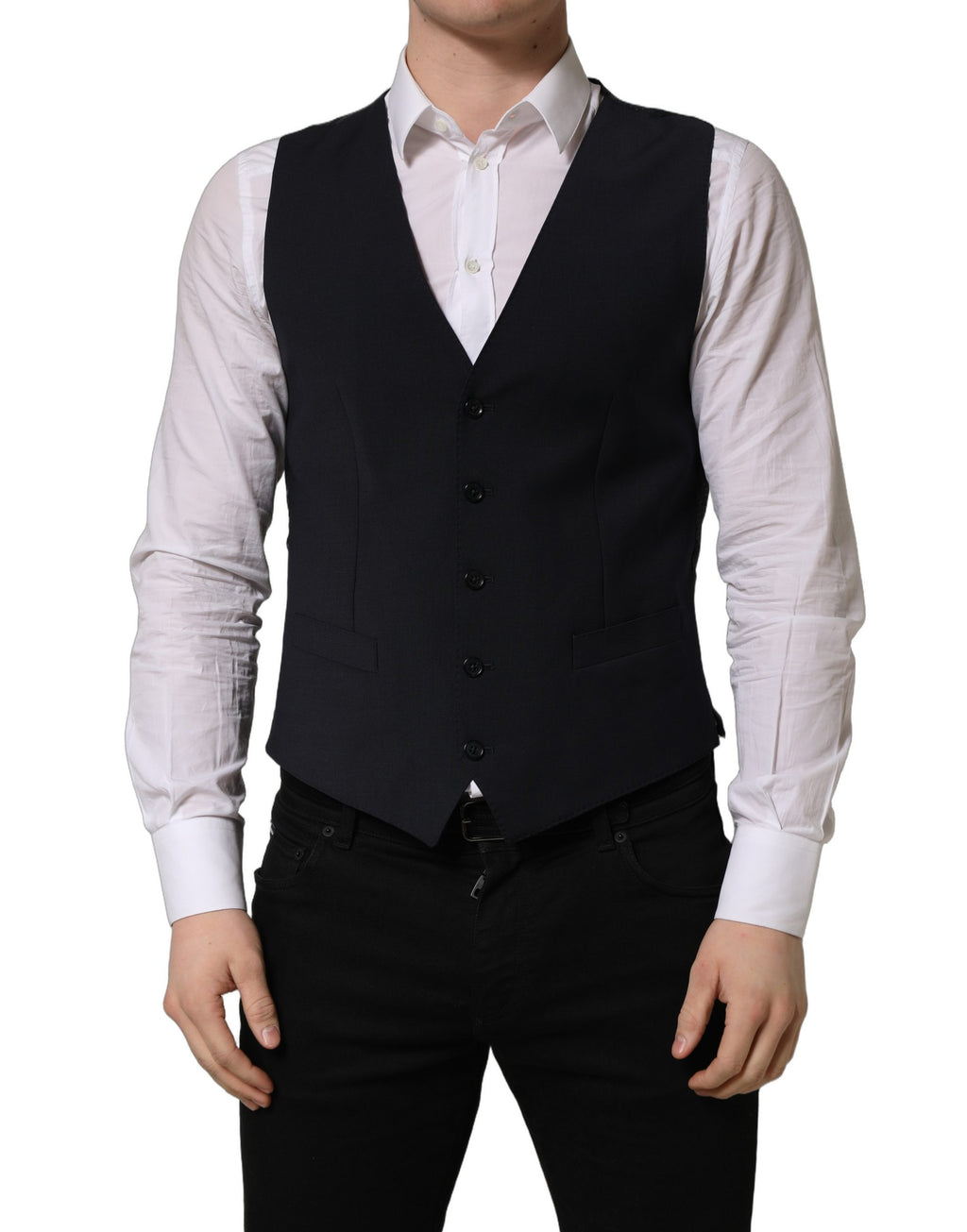 Gilet simple boutonnage Dolce & Gabbana en laine noire