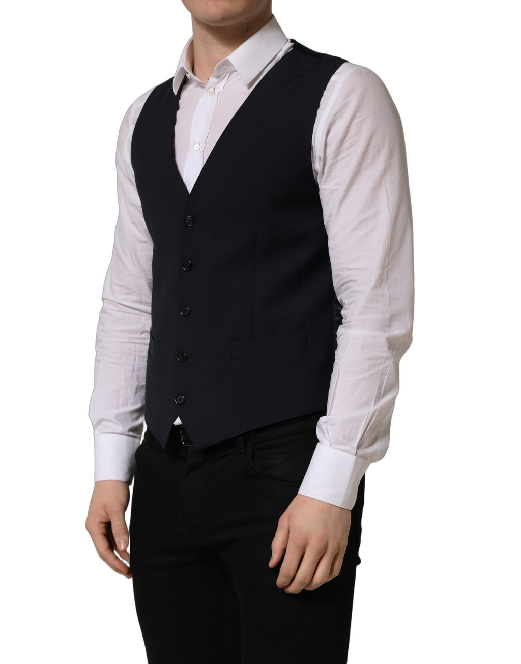 Gilet simple boutonnage Dolce & Gabbana en laine noire