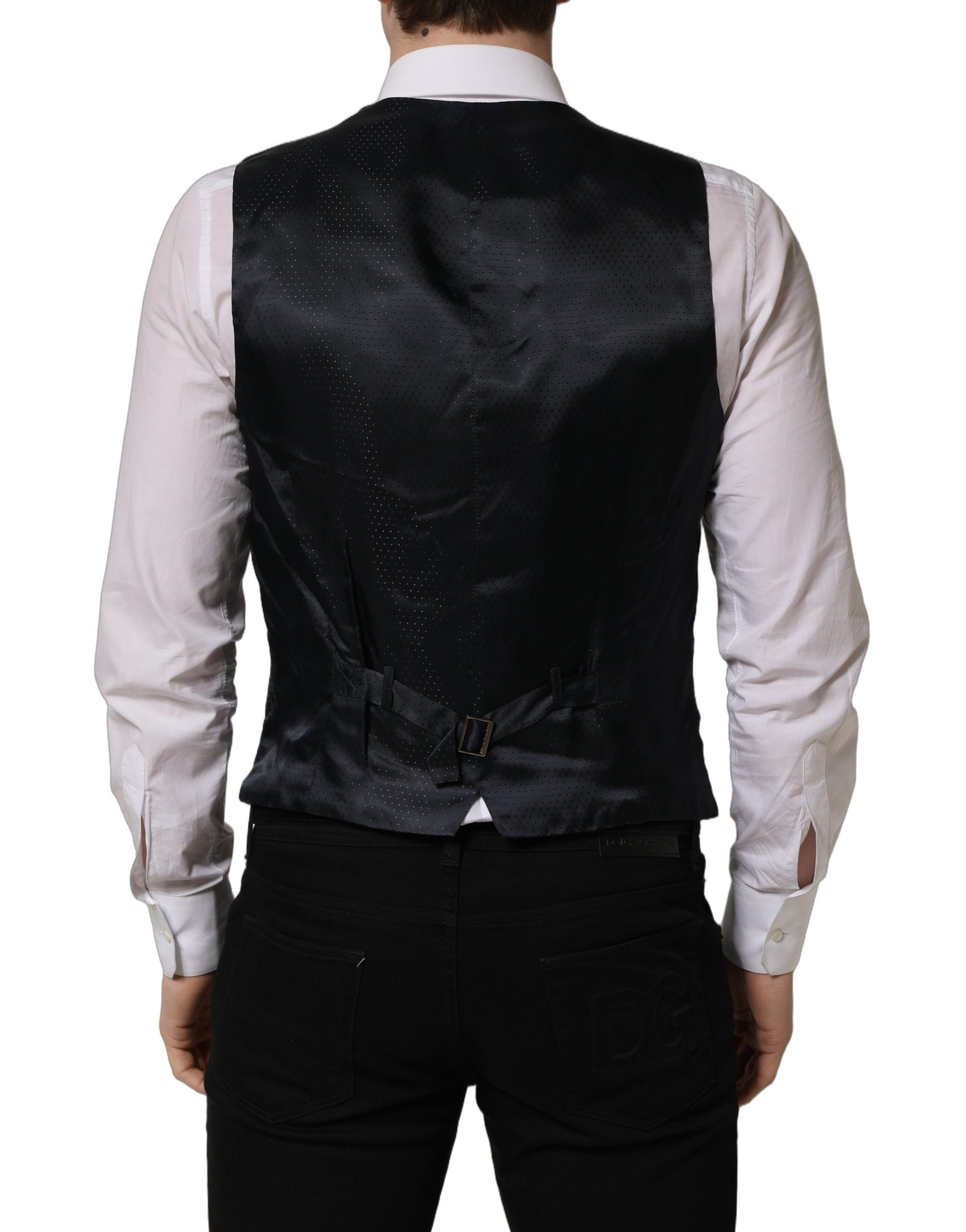 Gilet simple boutonnage Dolce & Gabbana en laine noire