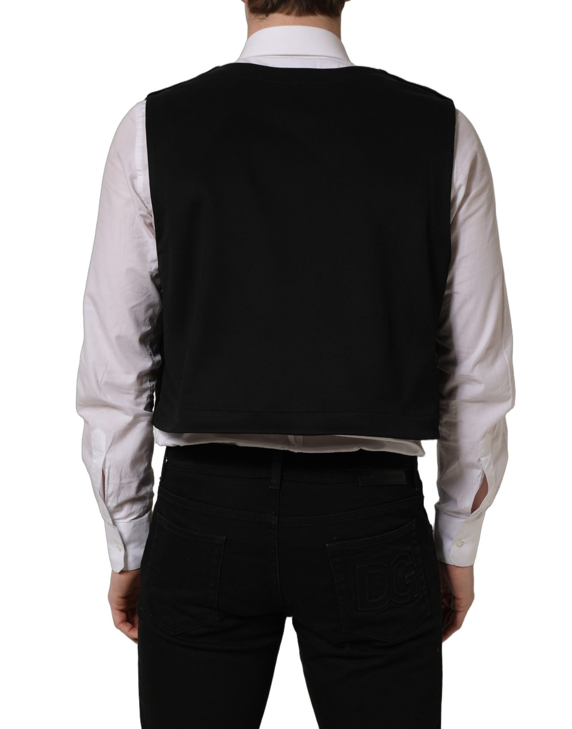 Dolce & Gabbana Black Waistcoats for Men side view