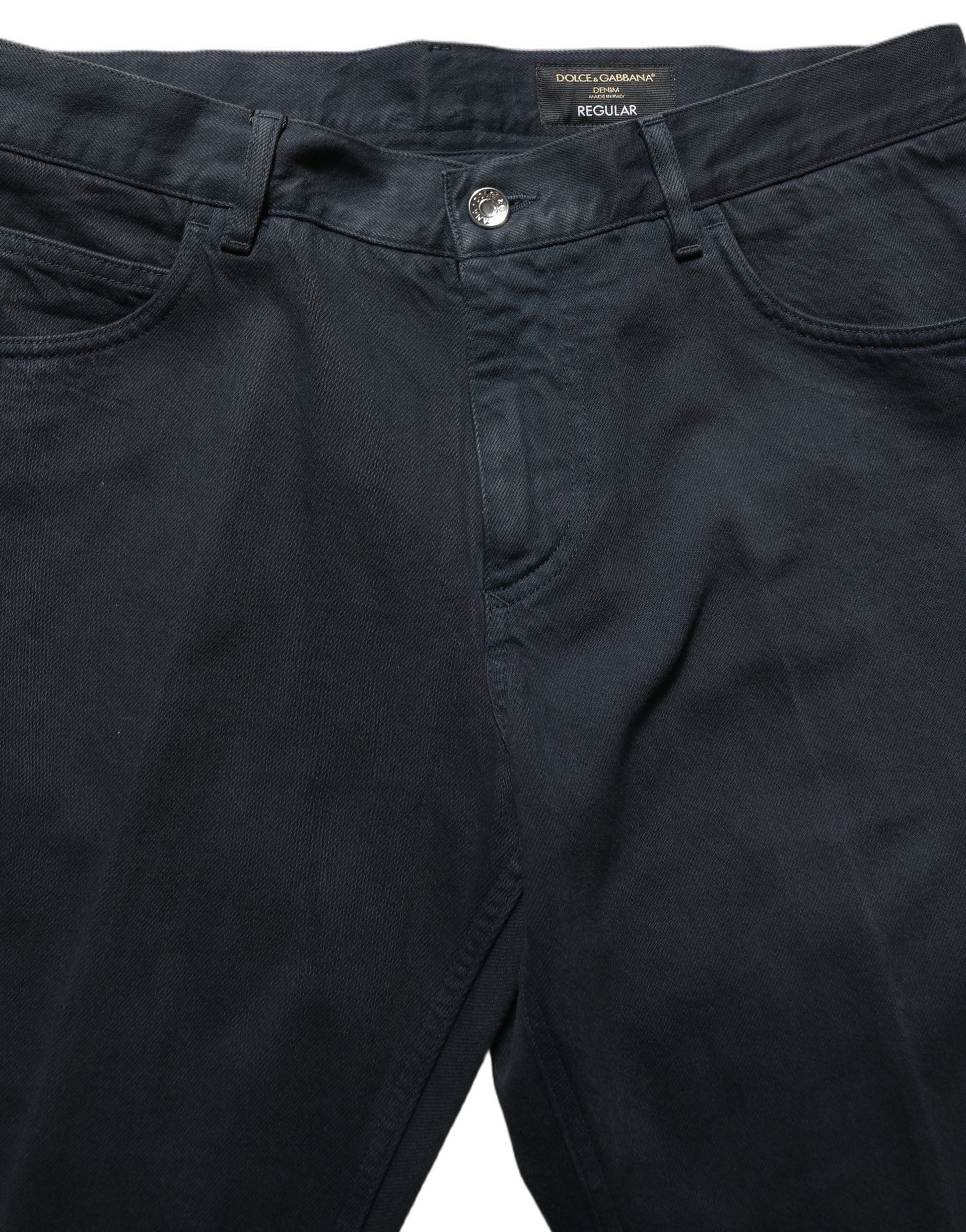 Dolce & Gabbana Black Cotton Mid Waist Skinny Men Denim Jeans