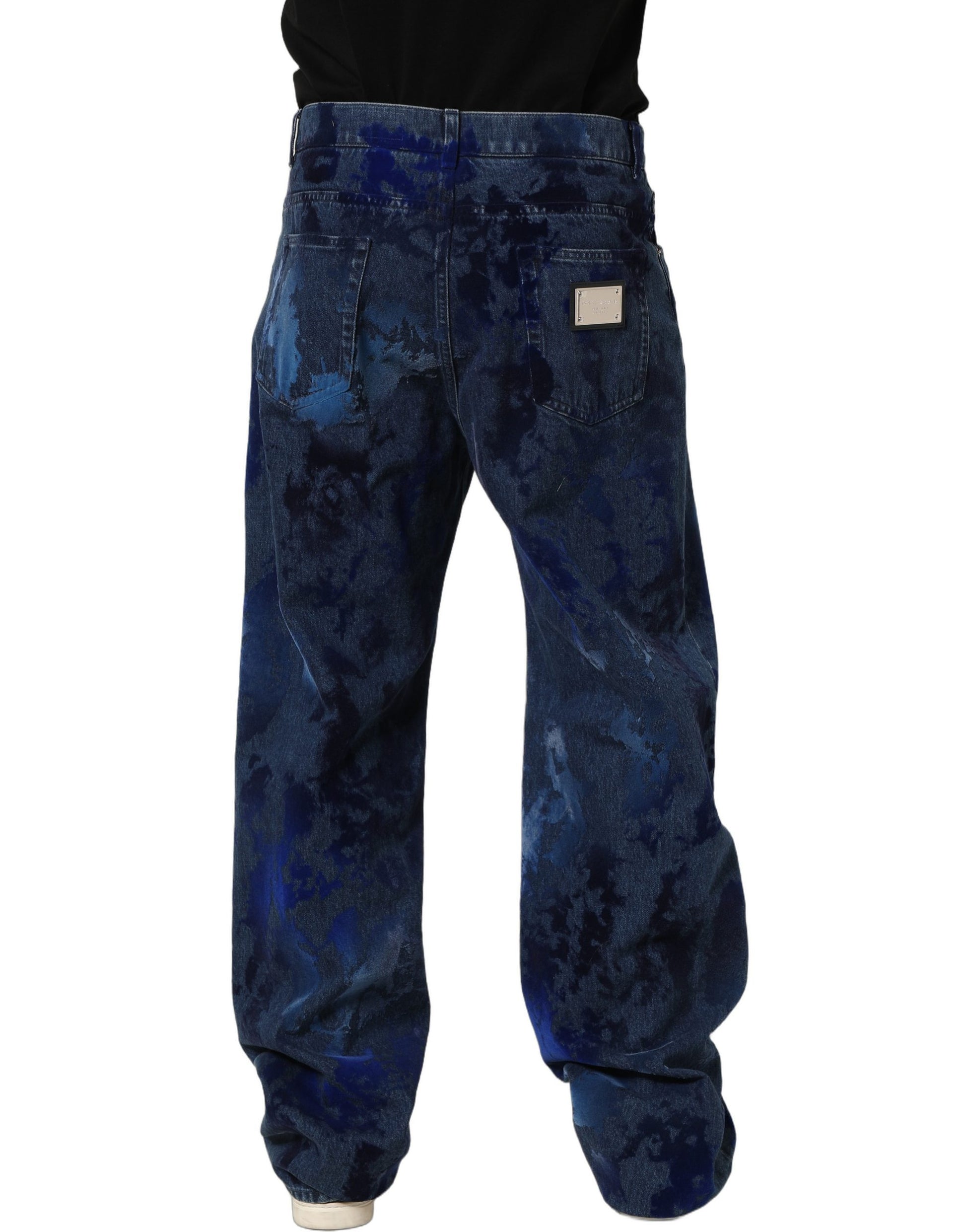 Dolce & Gabbana Blue Straight Leg Jeans for Men side view