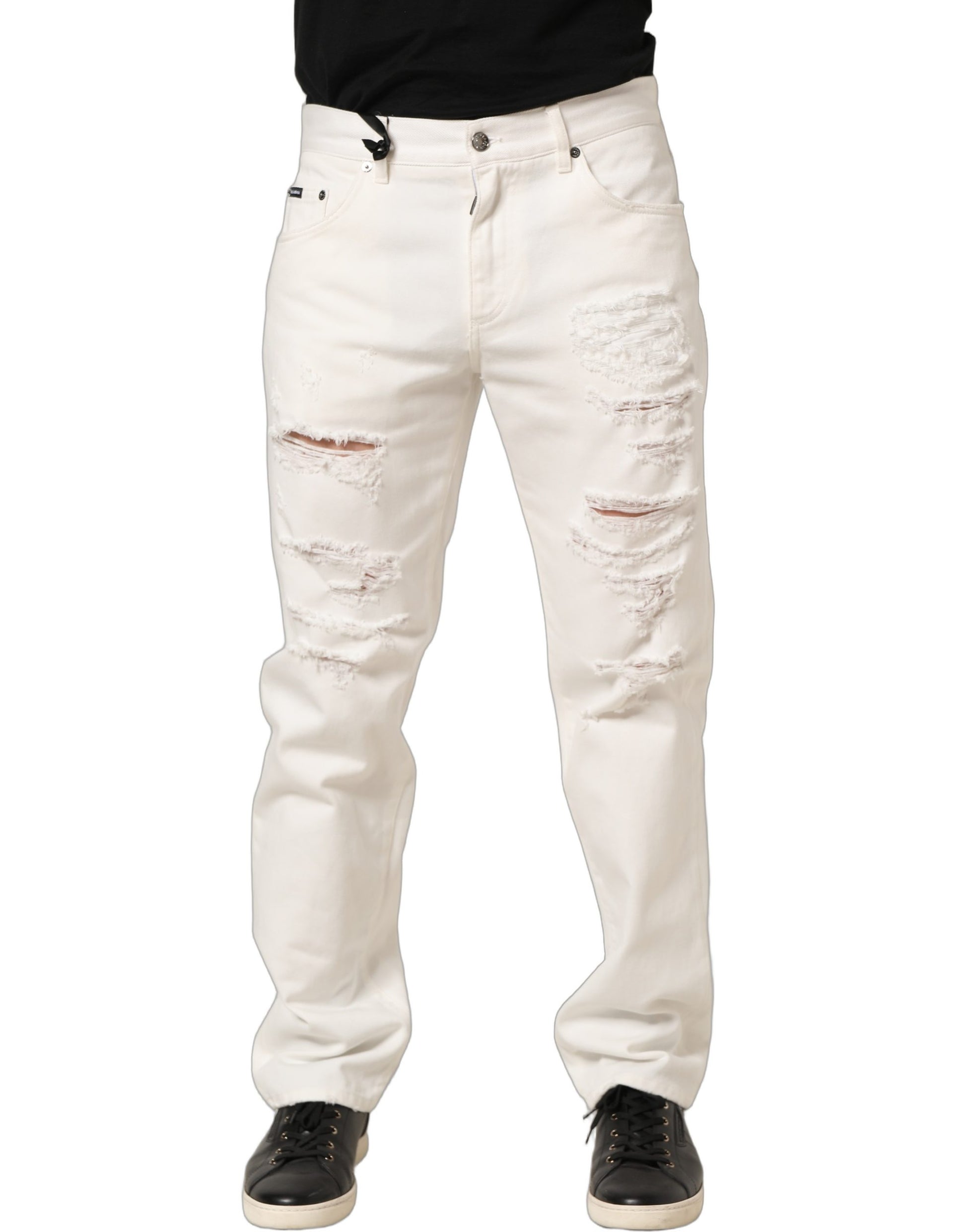 Dolce & Gabbana White Straight Leg Jeans for Men alternate view
