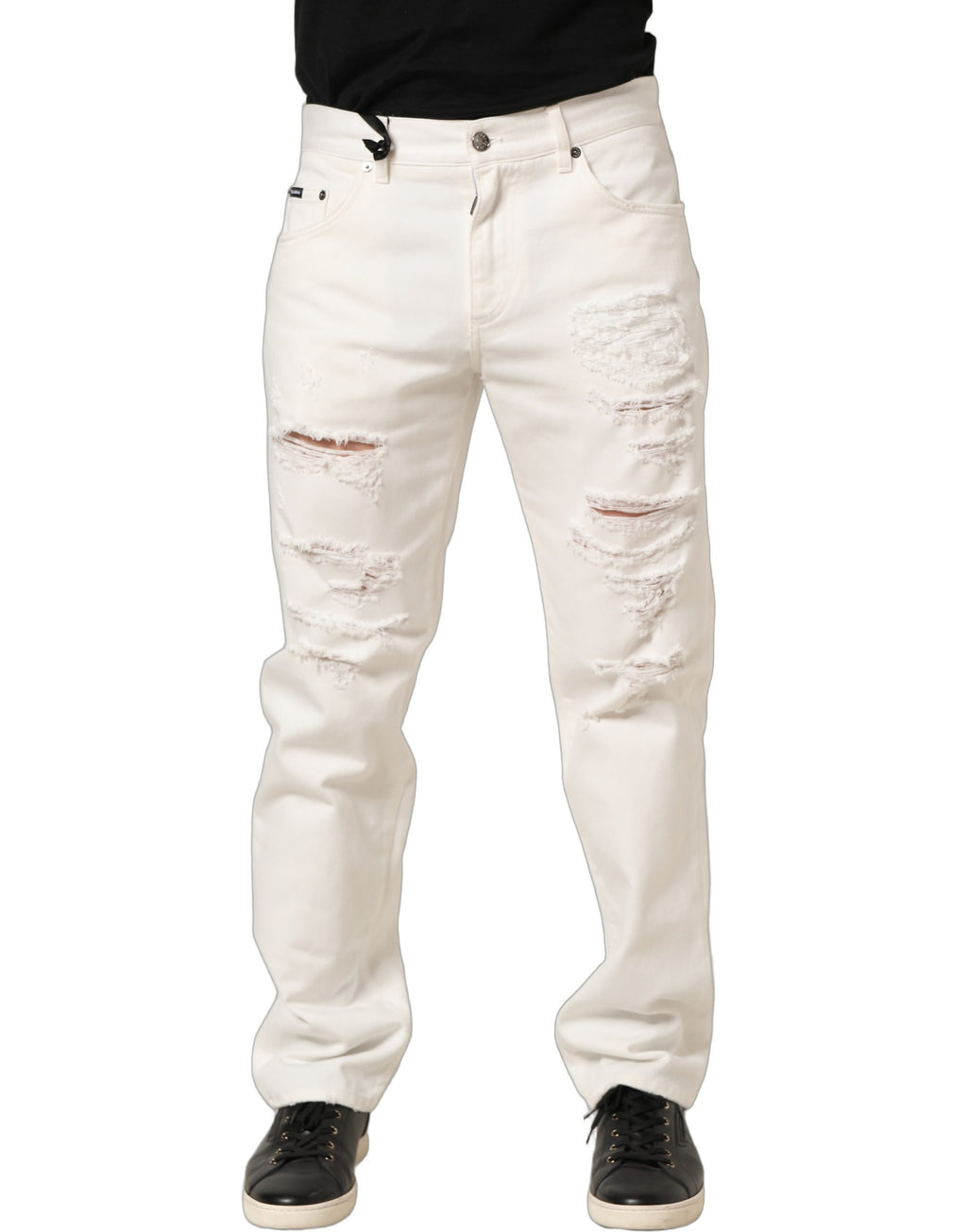 Dolce & Gabbana White Straight Leg Jeans for Men
