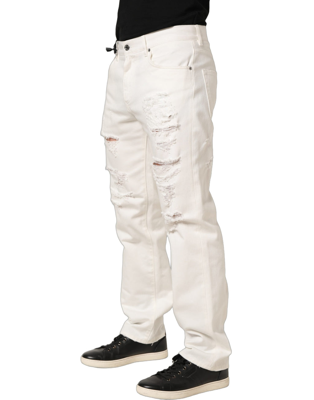 Dolce & Gabbana White Straight Leg Jeans for Men detail view