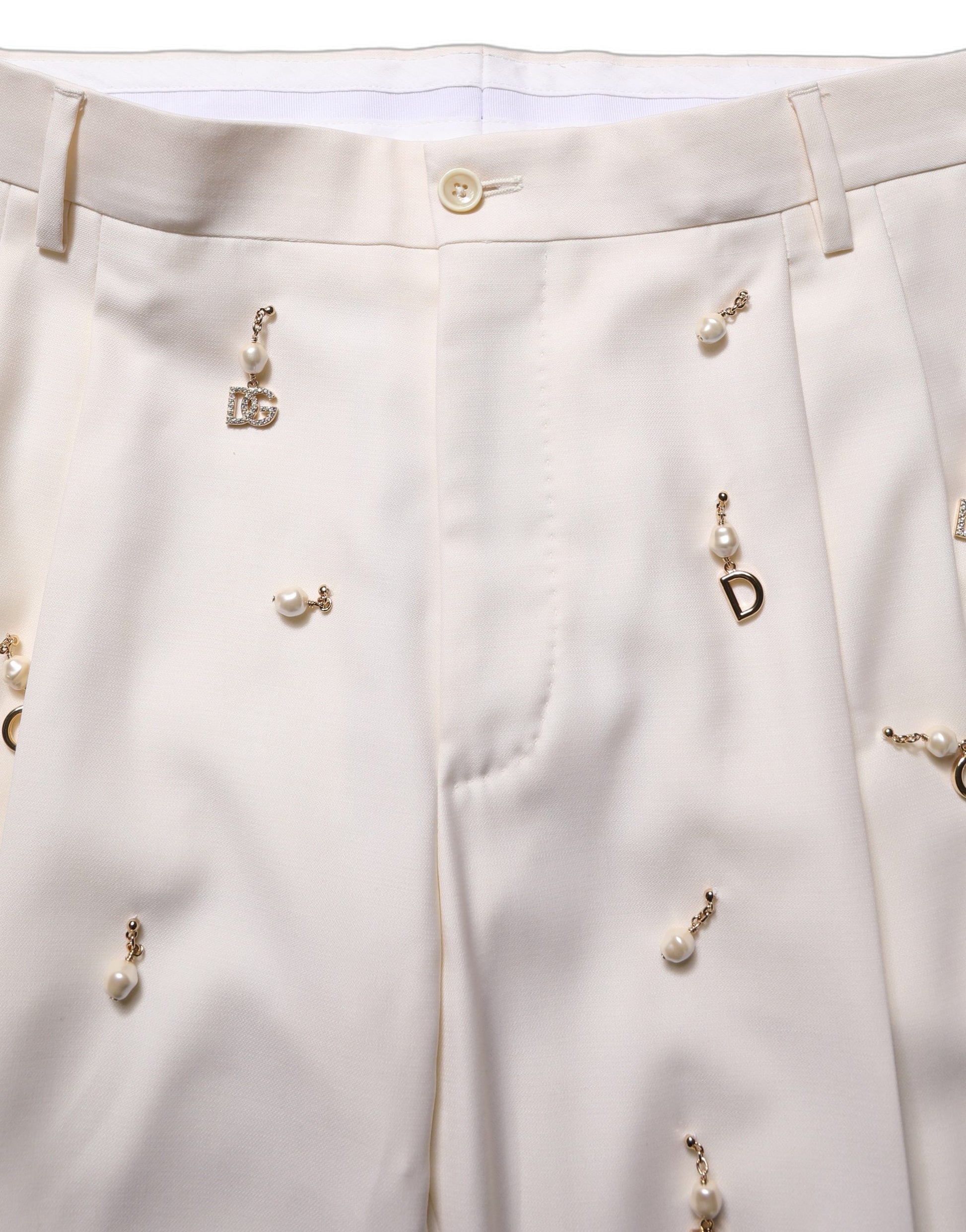 Dolce & Gabbana White Wool Slim Fit Formal 2 Piece Men Suit