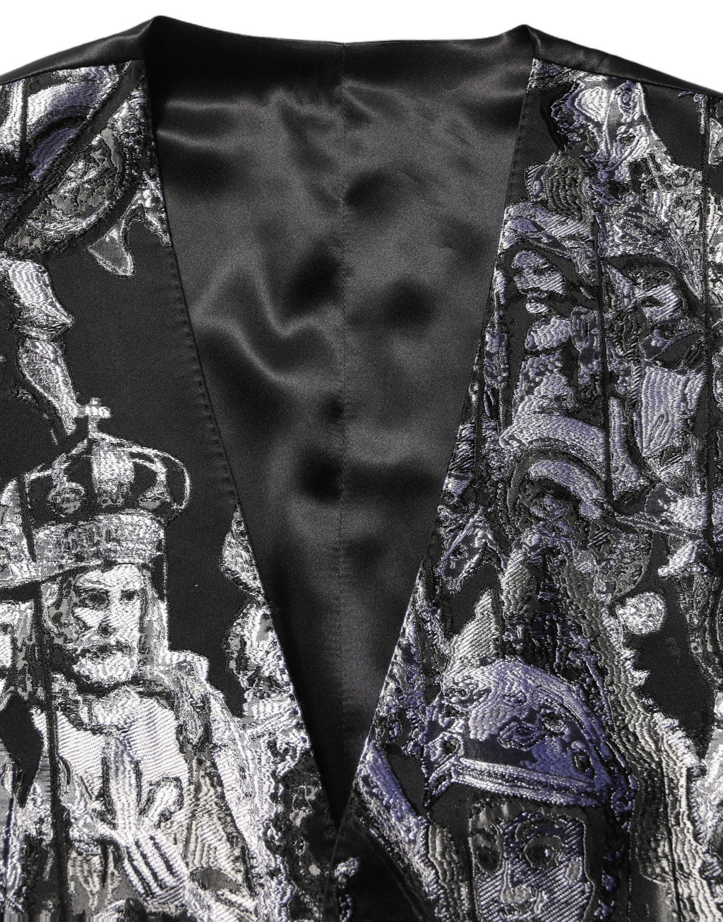 Costume 3 pièces Dolce & Gabbana en jacquard noir coupe slim