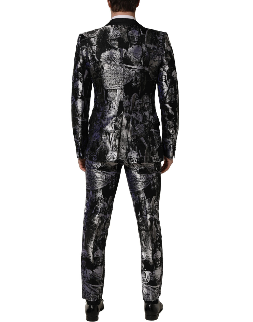 Costume 3 pièces Dolce & Gabbana en jacquard noir coupe slim