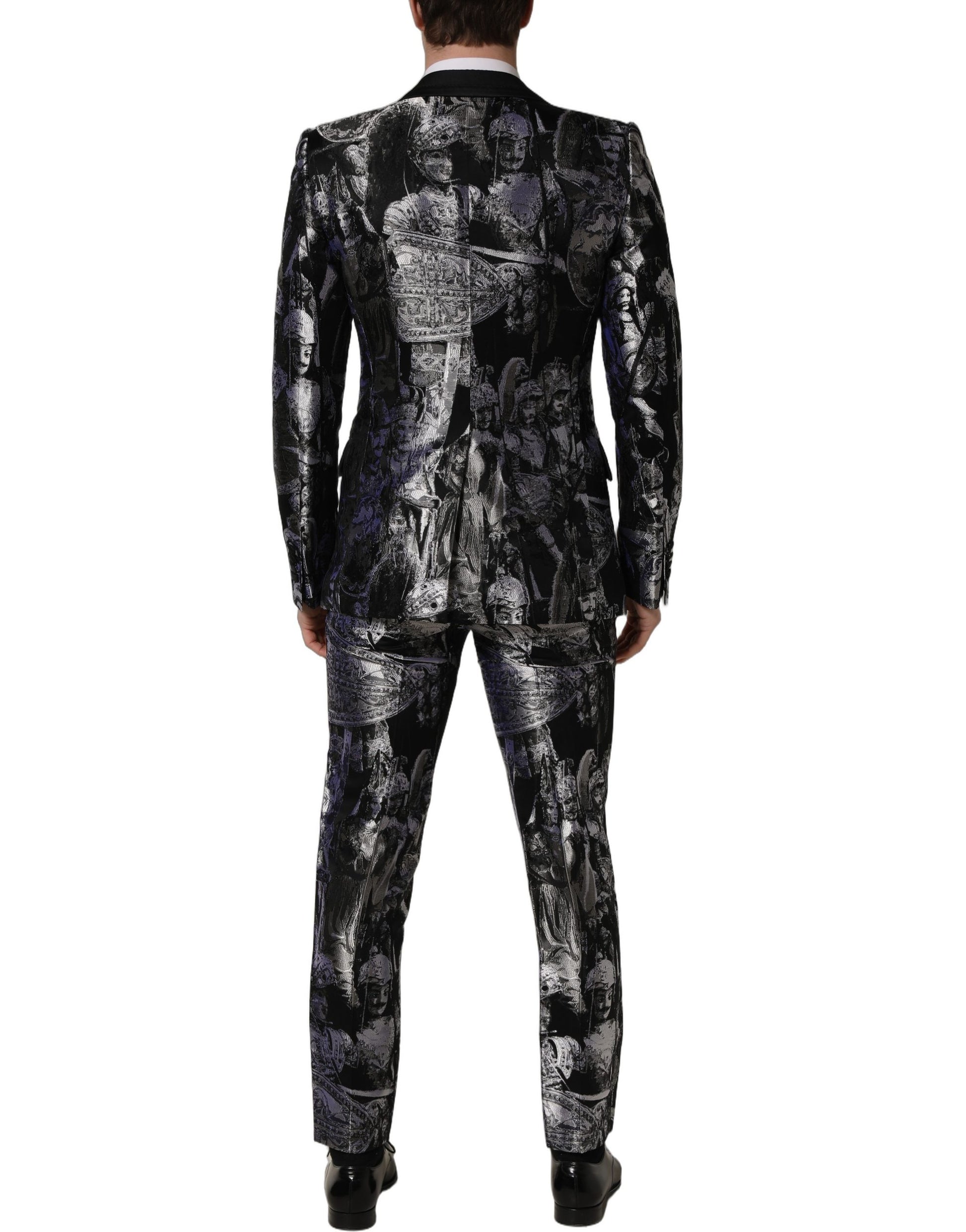 Costume 3 pièces Dolce & Gabbana en jacquard noir coupe slim