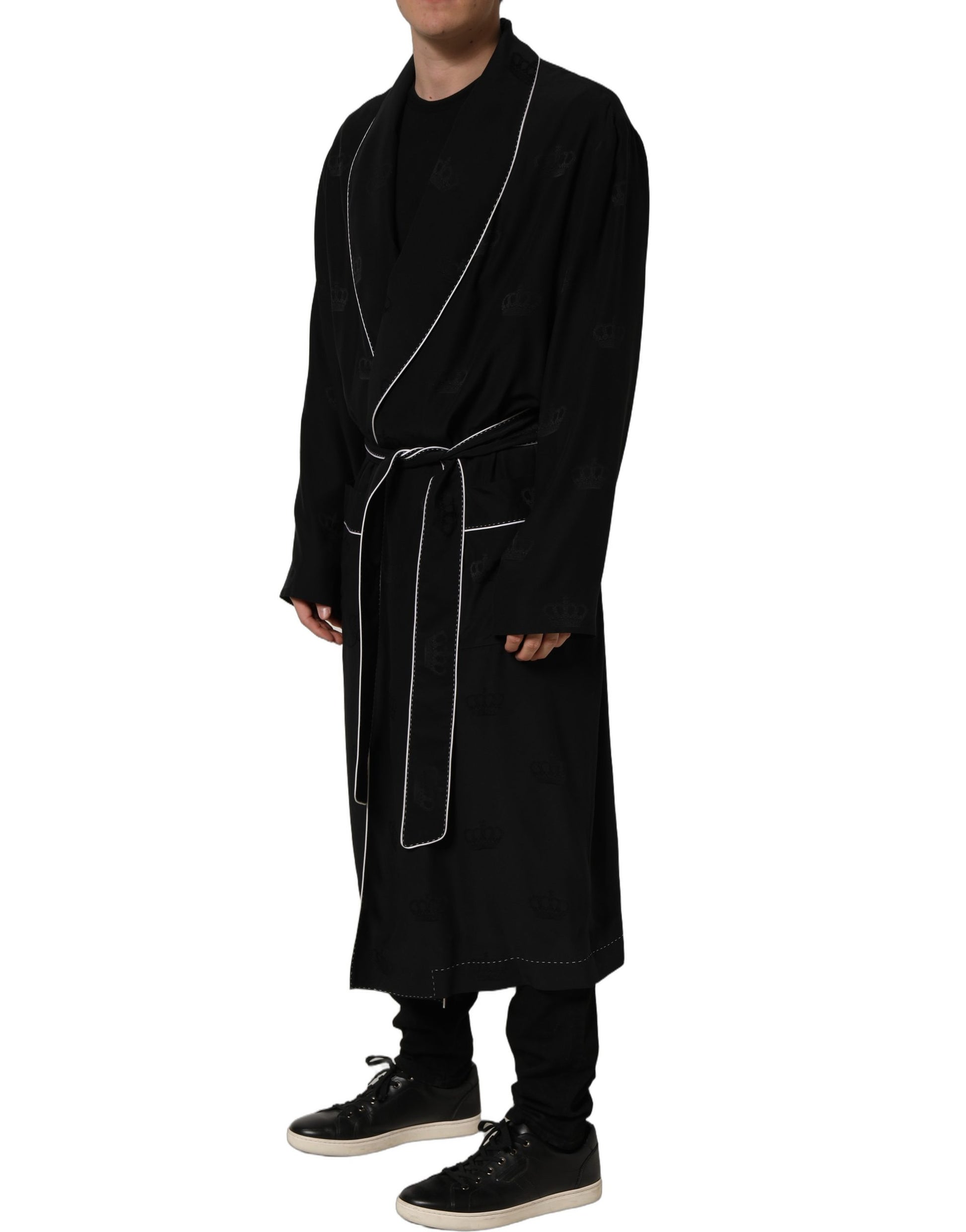 Dolce & Gabbana Black Full Length Jacket for Men detail view
