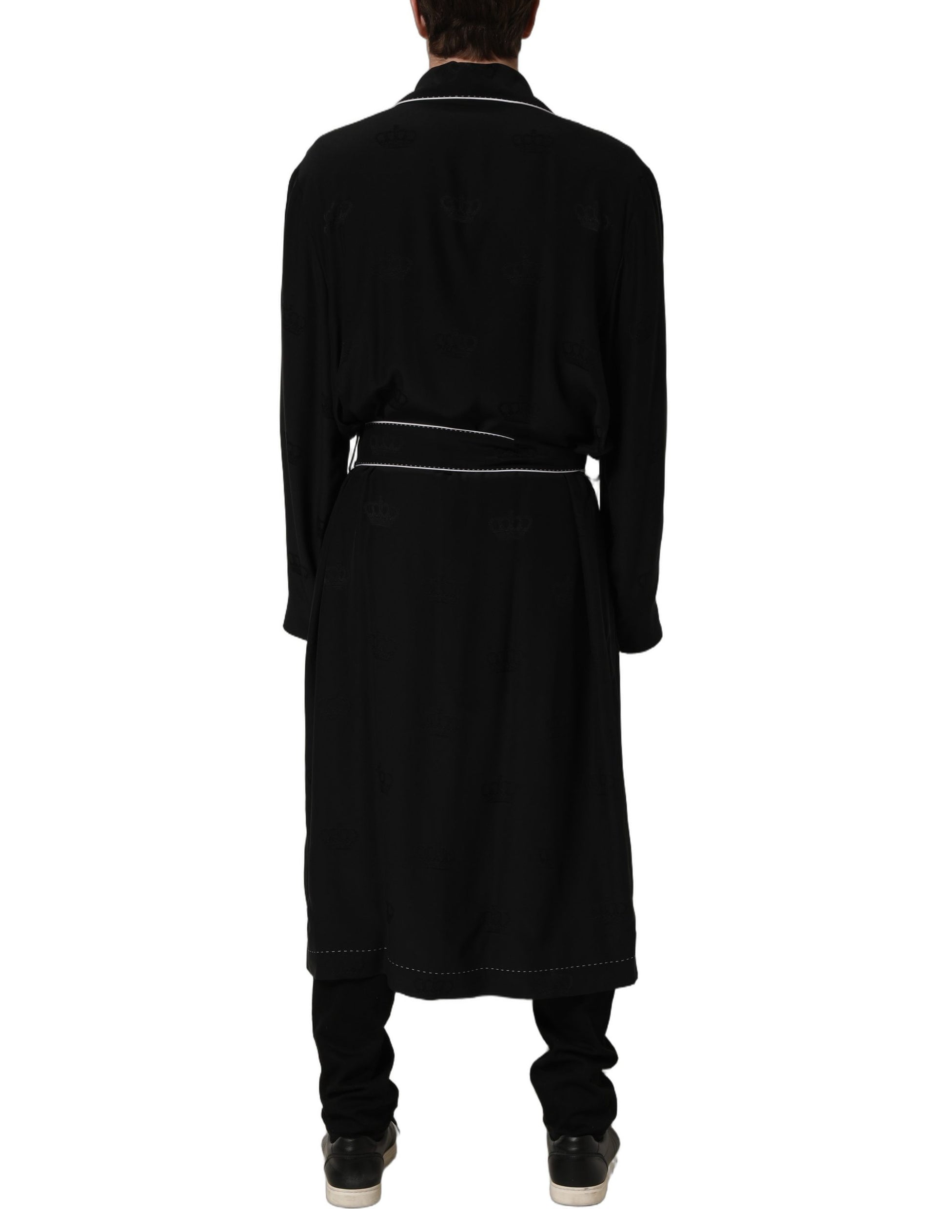 Dolce & Gabbana Black Full Length Jacket for Men side view