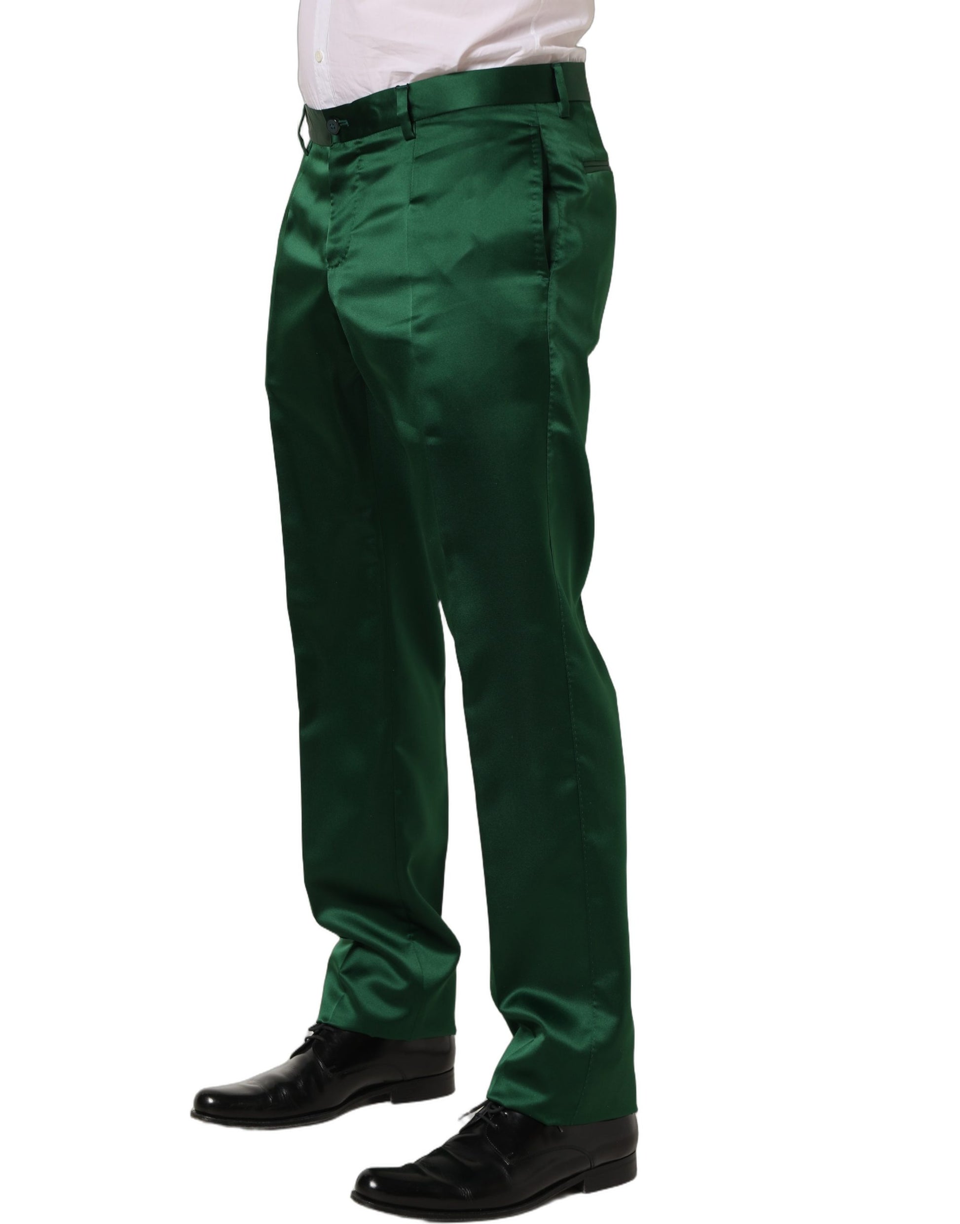 Dolce & Gabbana Green Dress Pants for Men detail view