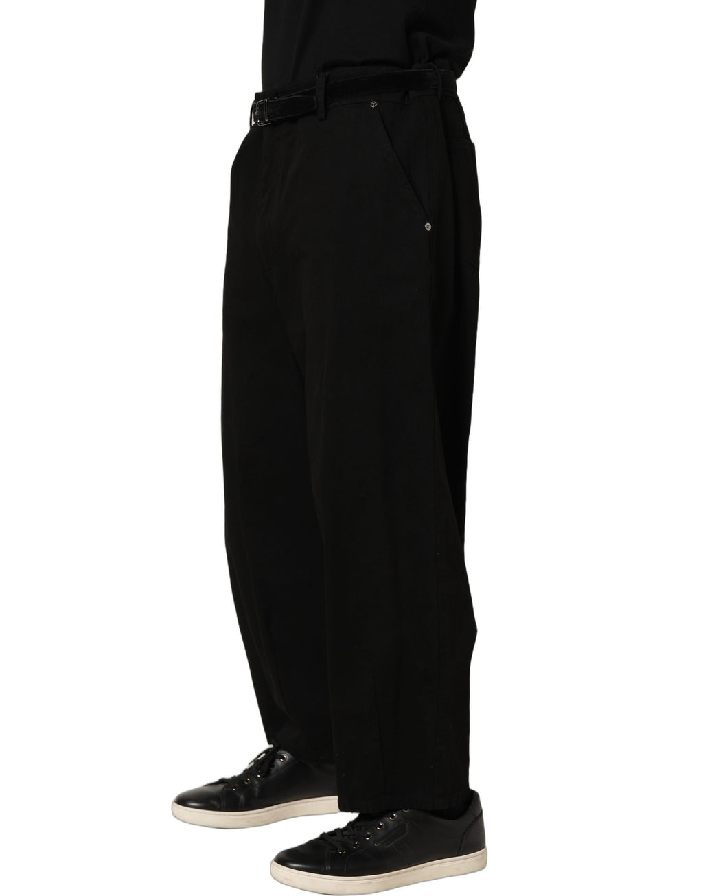 Pantalon droit taille mi-haute pour homme Dolce & Gabbana noir