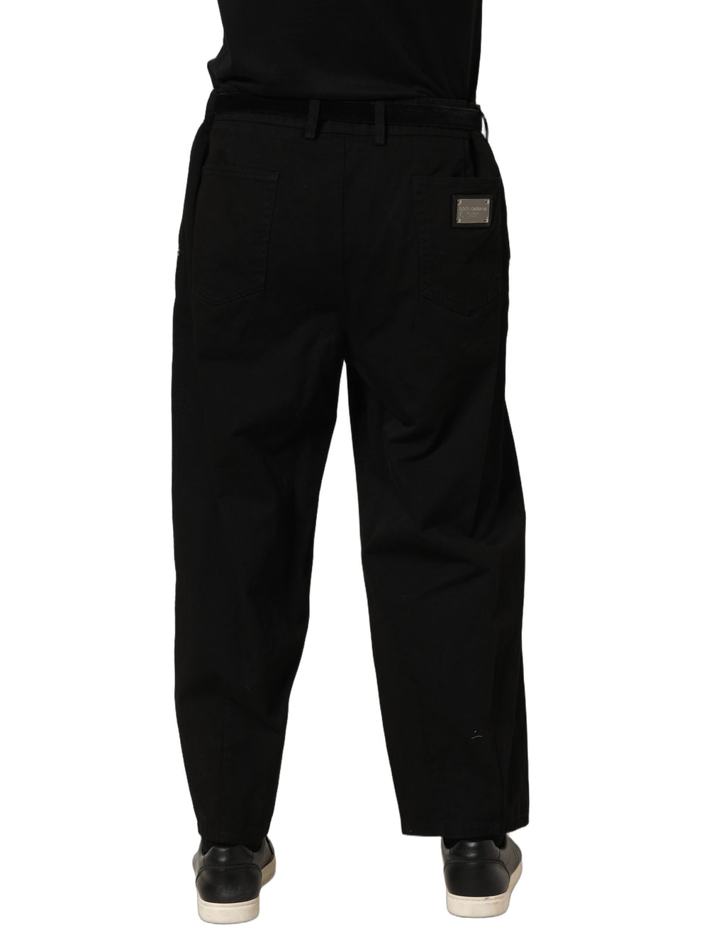Pantalon droit taille mi-haute pour homme Dolce & Gabbana noir