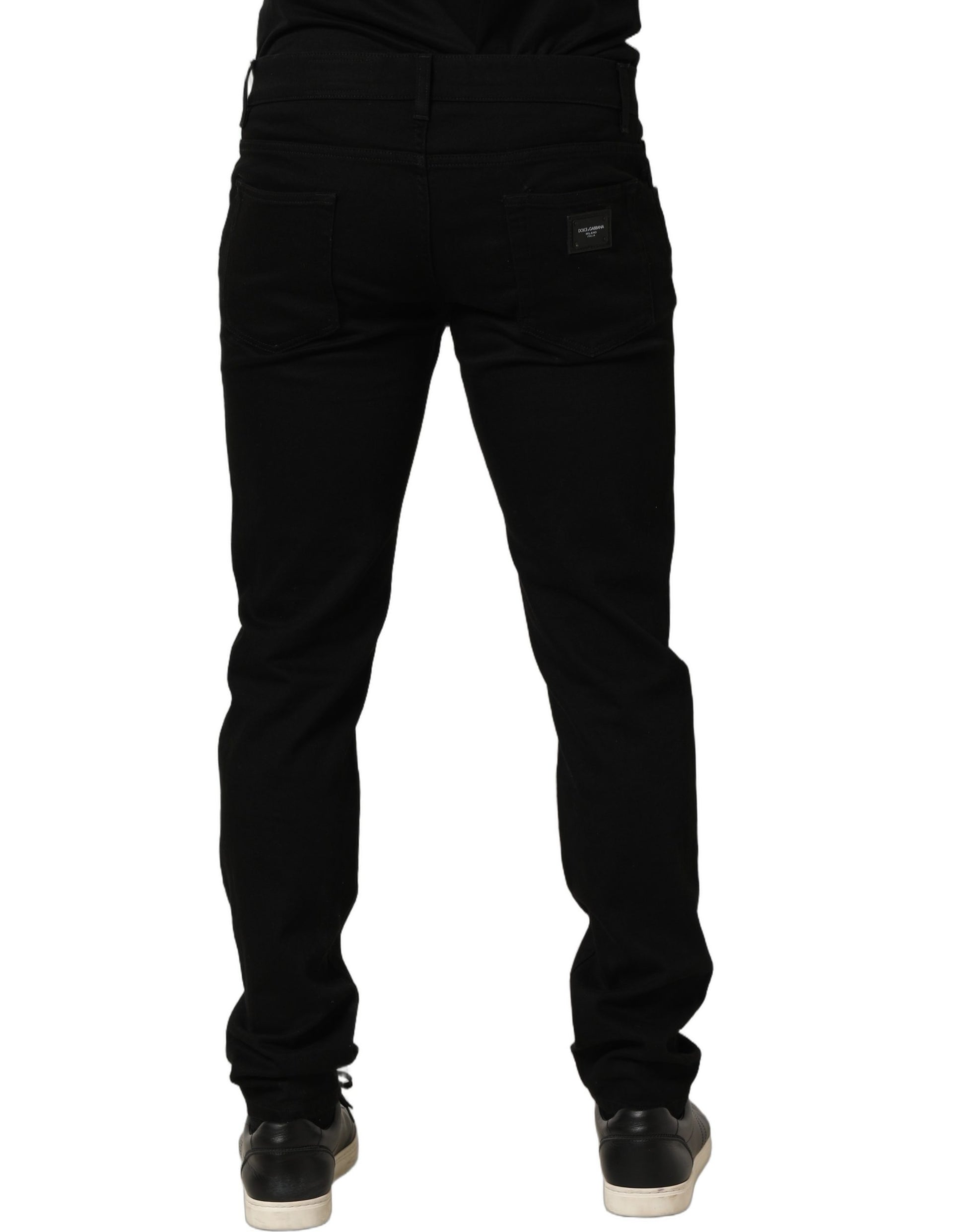 Dolce & Gabbana Black Cotton Stretch Skinny Men Denim Jeans