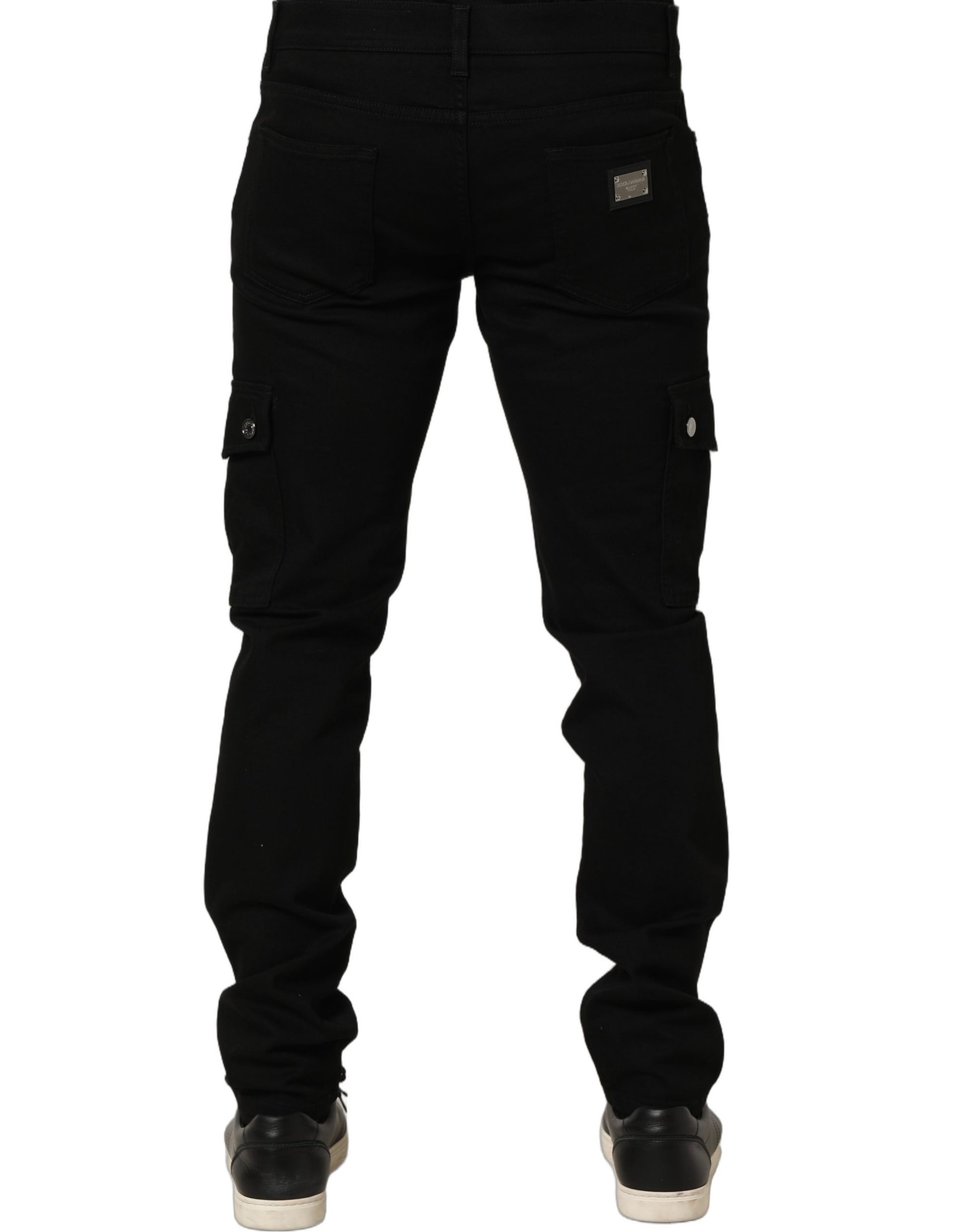 Dolce & Gabbana Black Cotton Stretch Skinny Men Denim Jeans