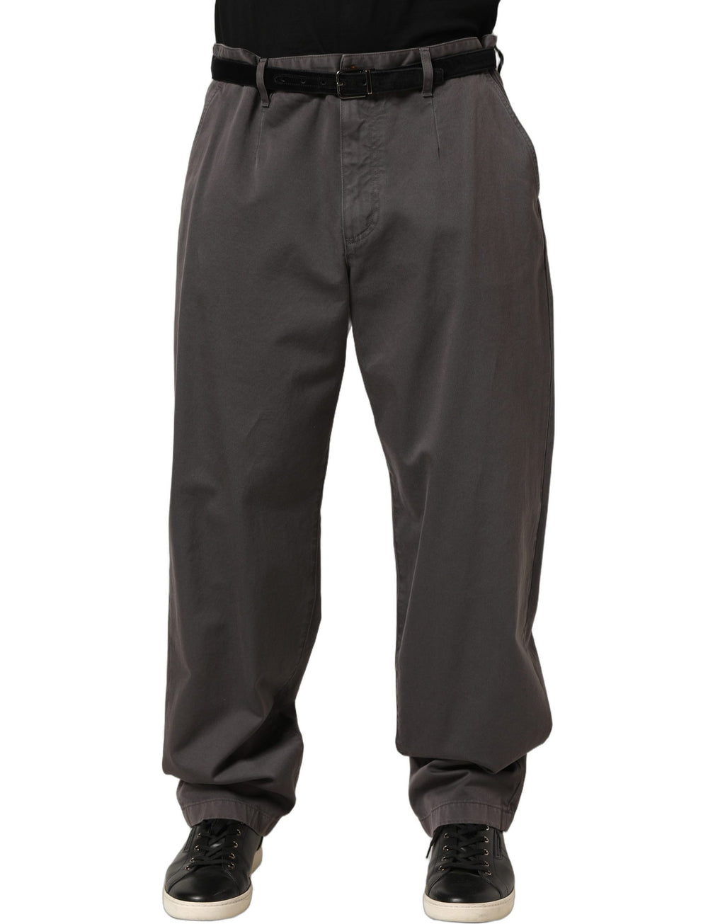 Pantalon droit taille mi-haute gris foncé Dolce & Gabbana pour homme