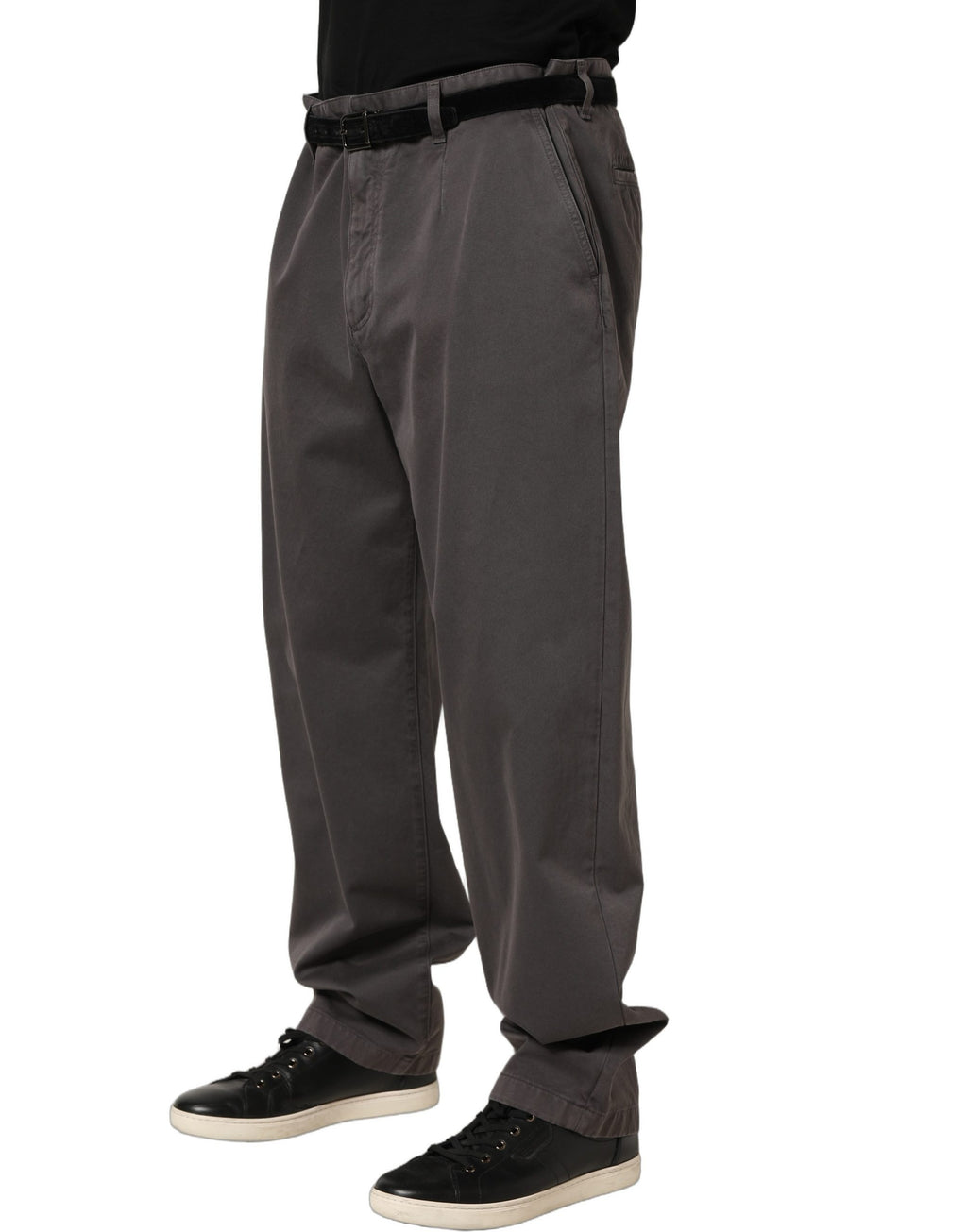 Pantalon droit taille mi-haute gris foncé Dolce & Gabbana pour homme