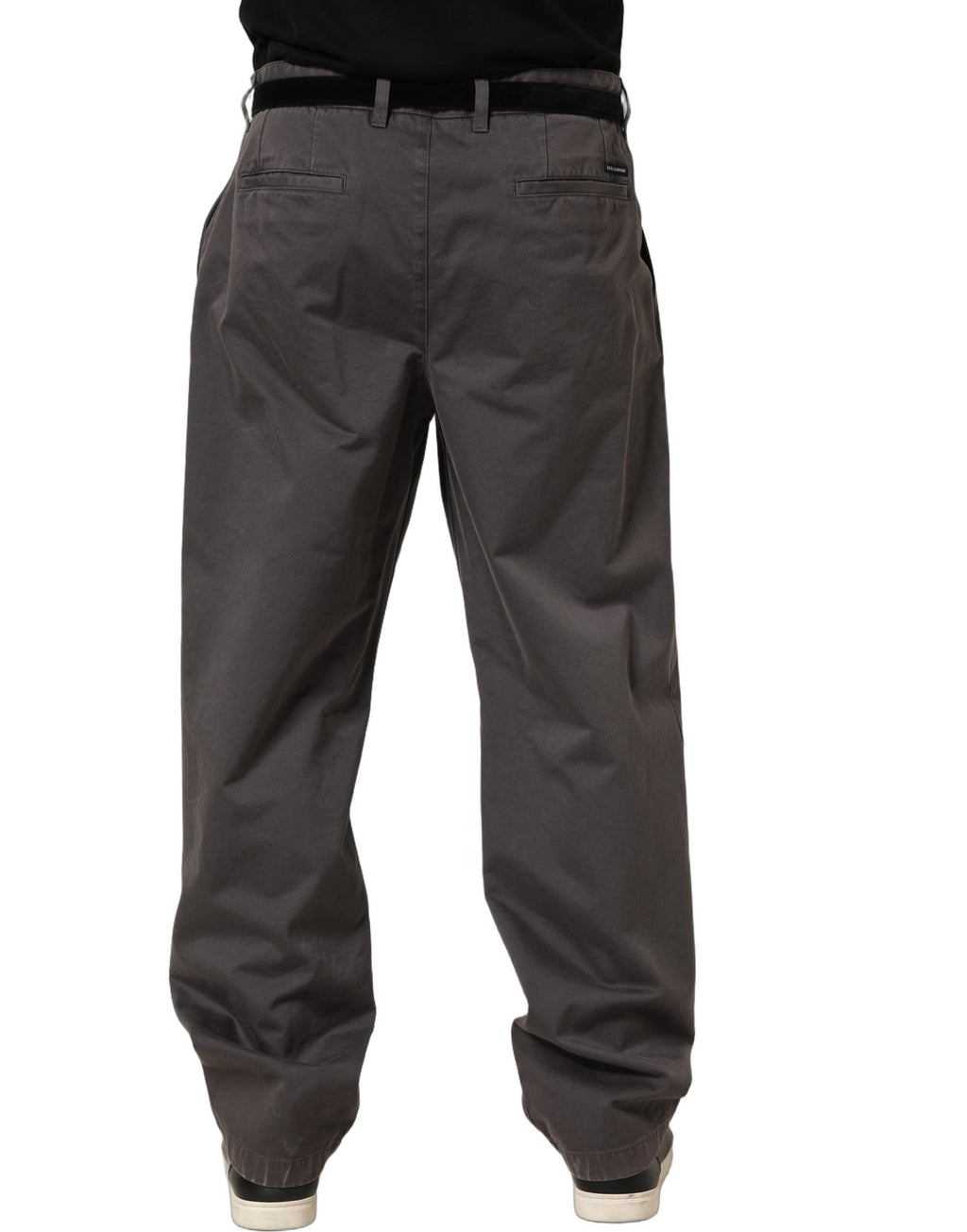 Pantalon droit taille mi-haute gris foncé Dolce & Gabbana pour homme