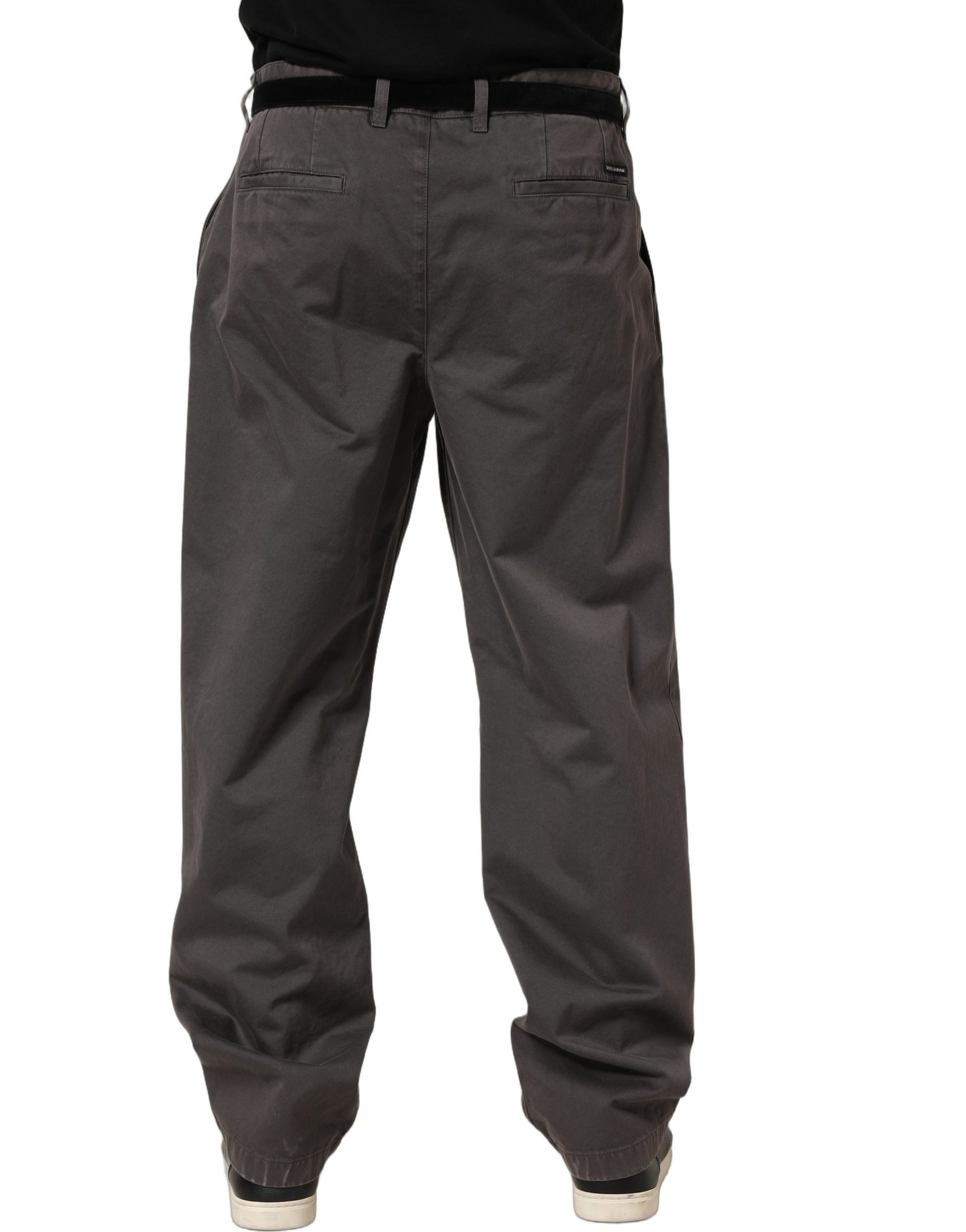 Pantalon droit taille mi-haute gris foncé Dolce & Gabbana pour homme