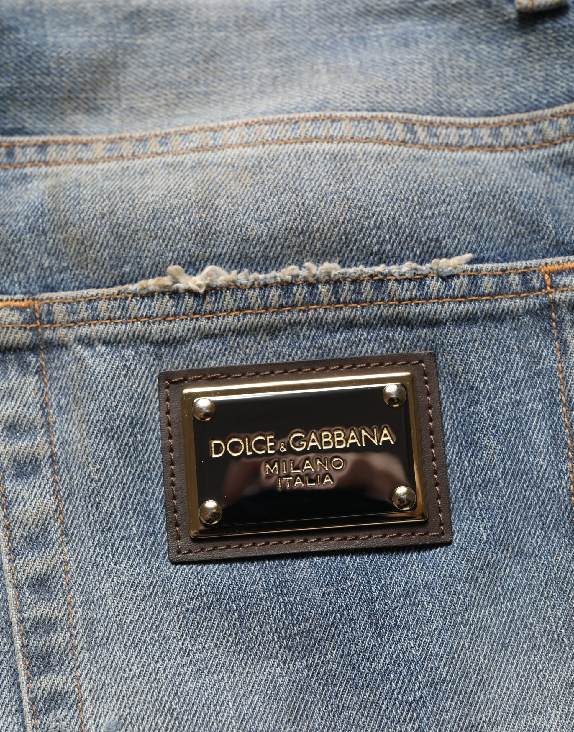 Dolce & Gabbana Blue Straight Leg Jeans for Men additional view