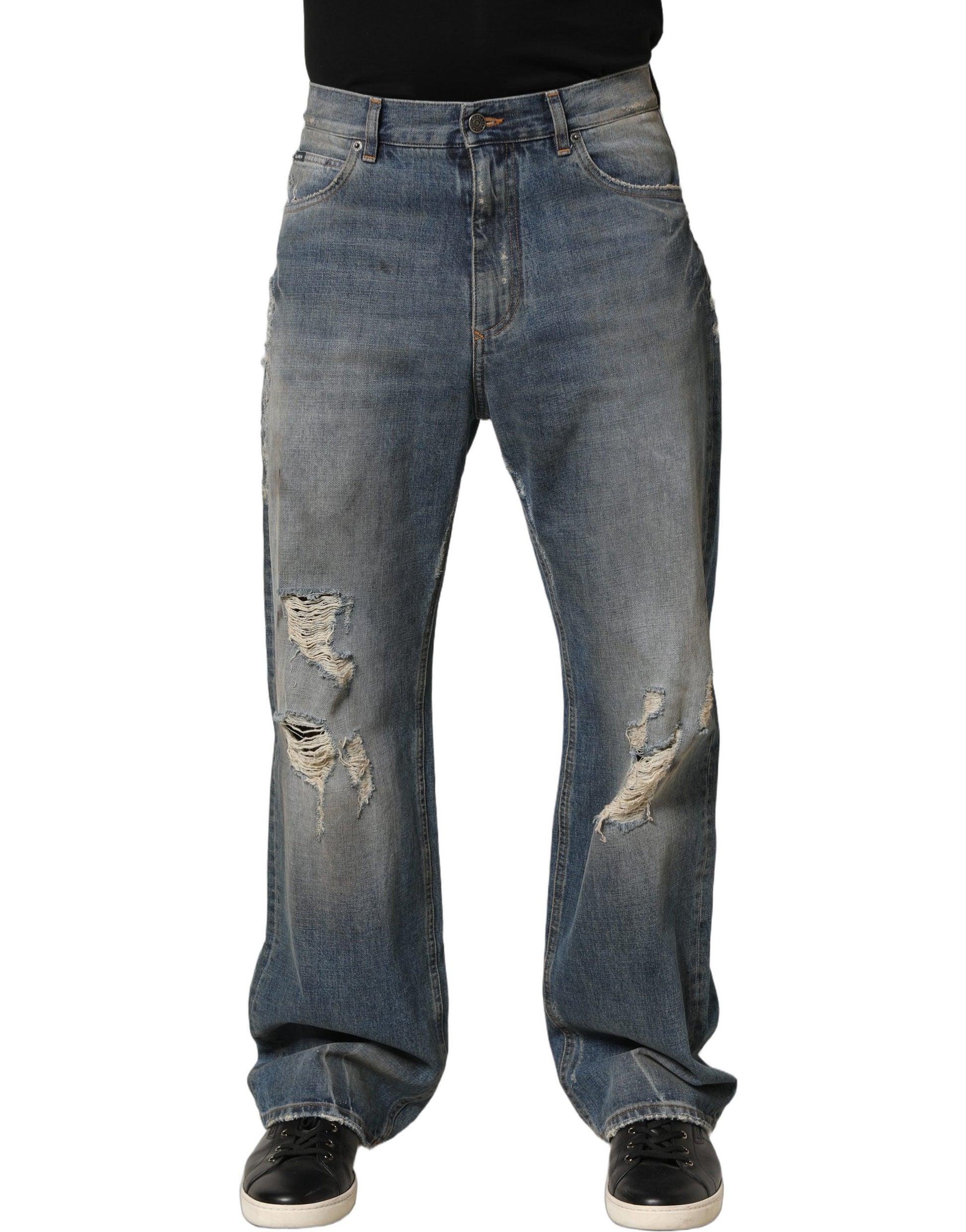 Dolce & Gabbana Blue Straight Leg Jeans for Men side view