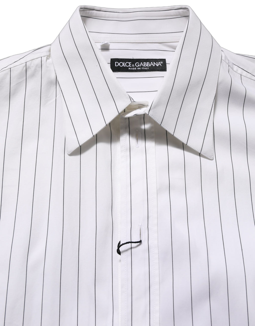 Chemise de Soirée Homme en Coton à Rayures Blanches Dolce & Gabbana