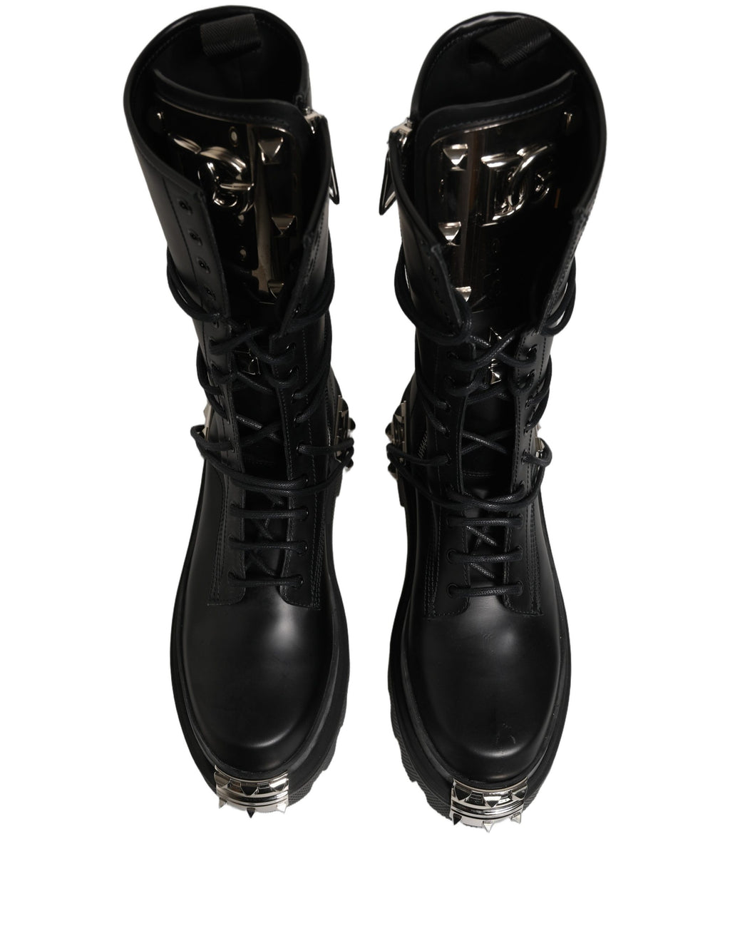 Dolce & Gabbana Black Lace Up Boots for Men side view